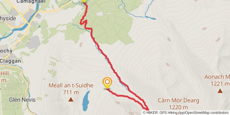 Ben Nevis - North East Buttress via Raeburn's Arete Circuit stage 2 Map