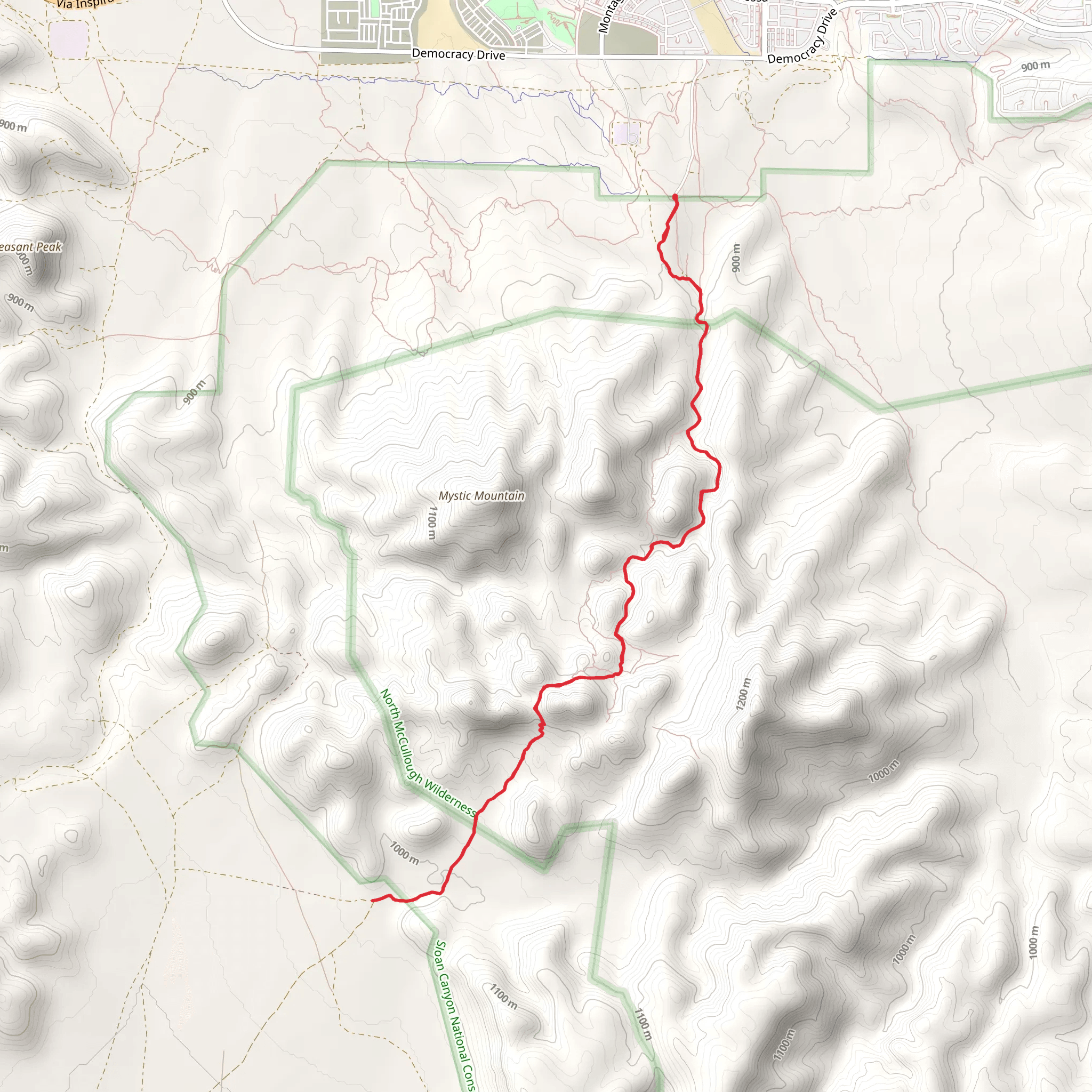 Hidden Valley Trail Out and Back mobile static map