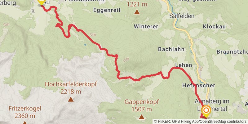 SalzAlpenSteig stage 12 Map