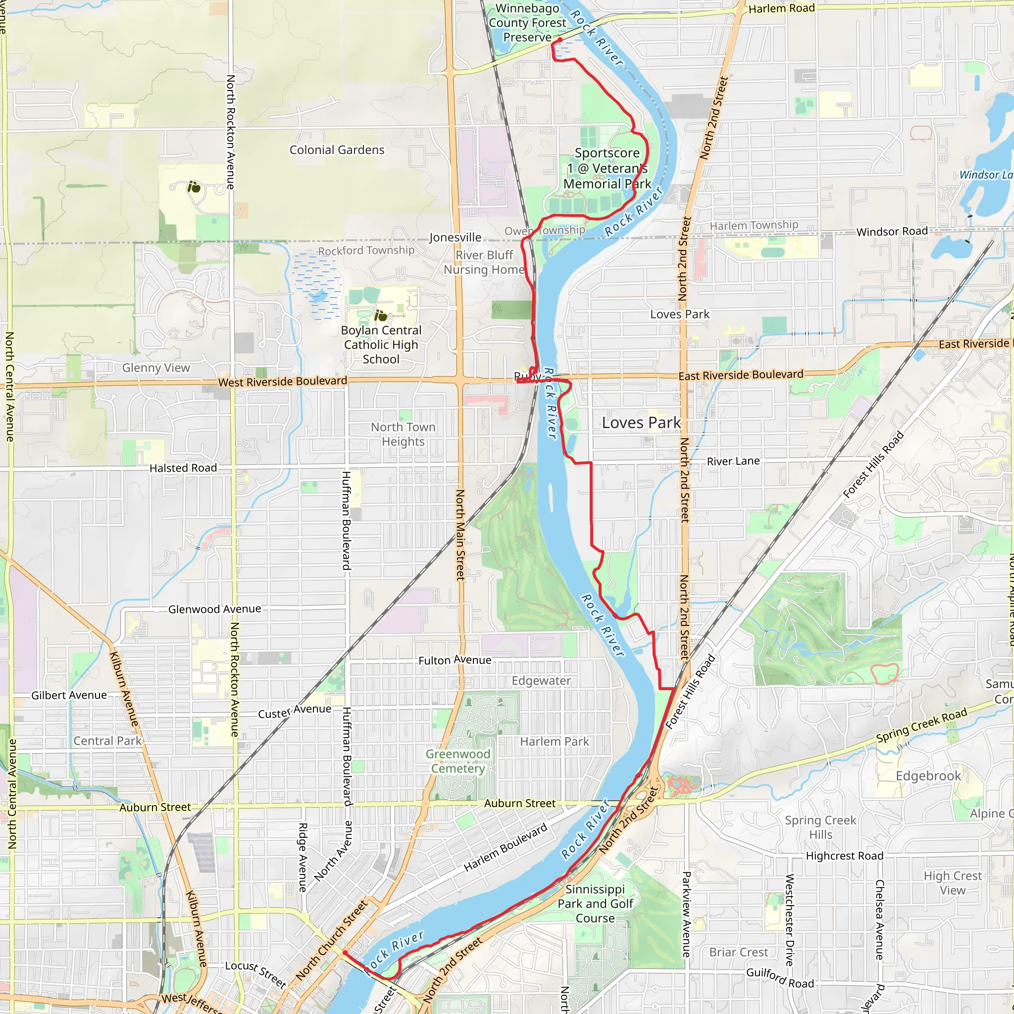 Rock River Recreation Path mobile static map