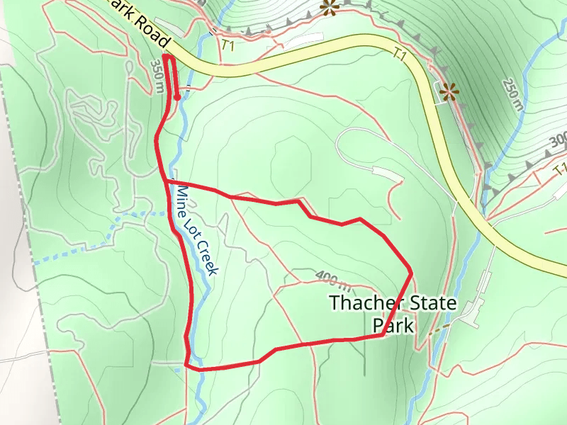 Mine Lot Creek via Red Trail and Long Path