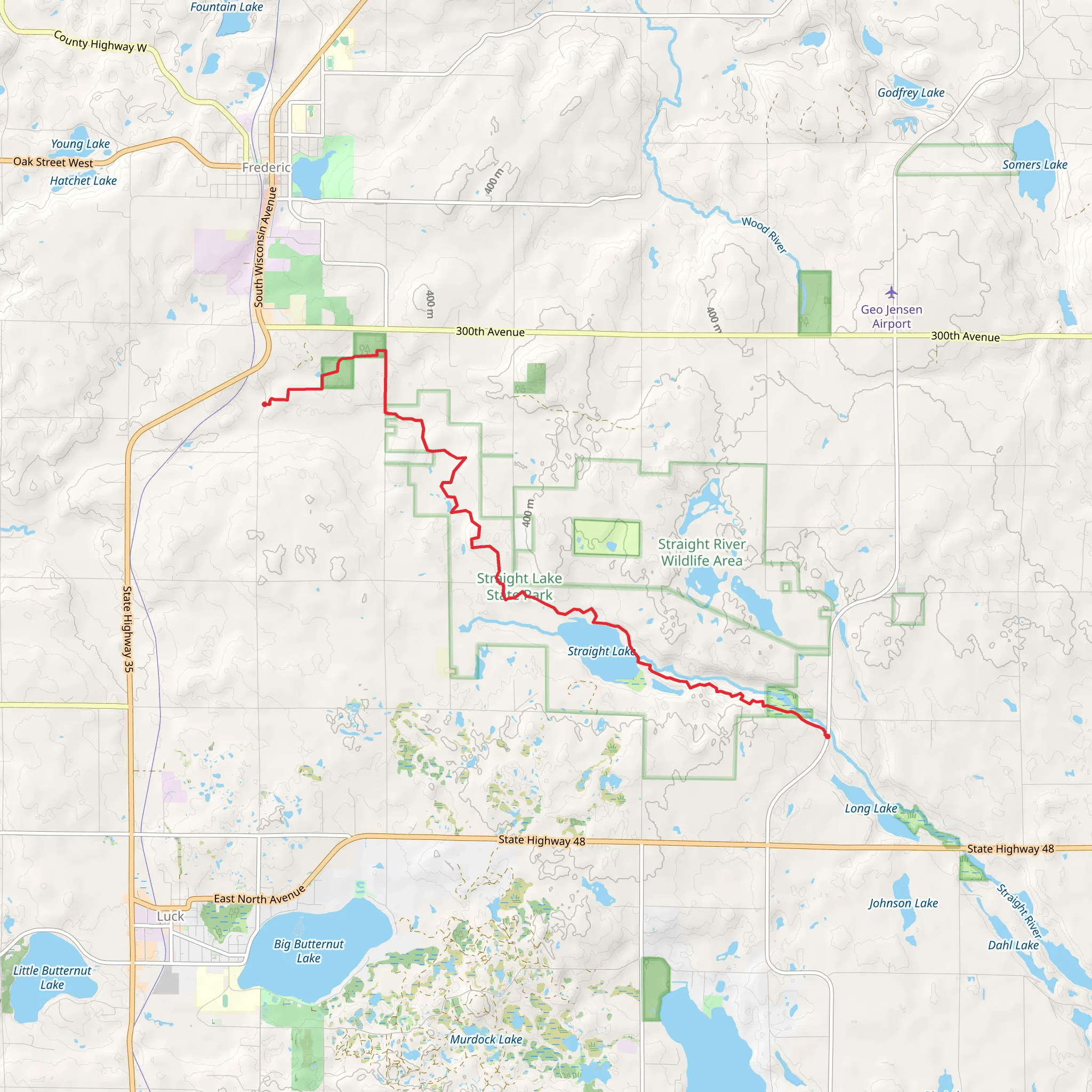 Straight Lake via IAN mobile static map