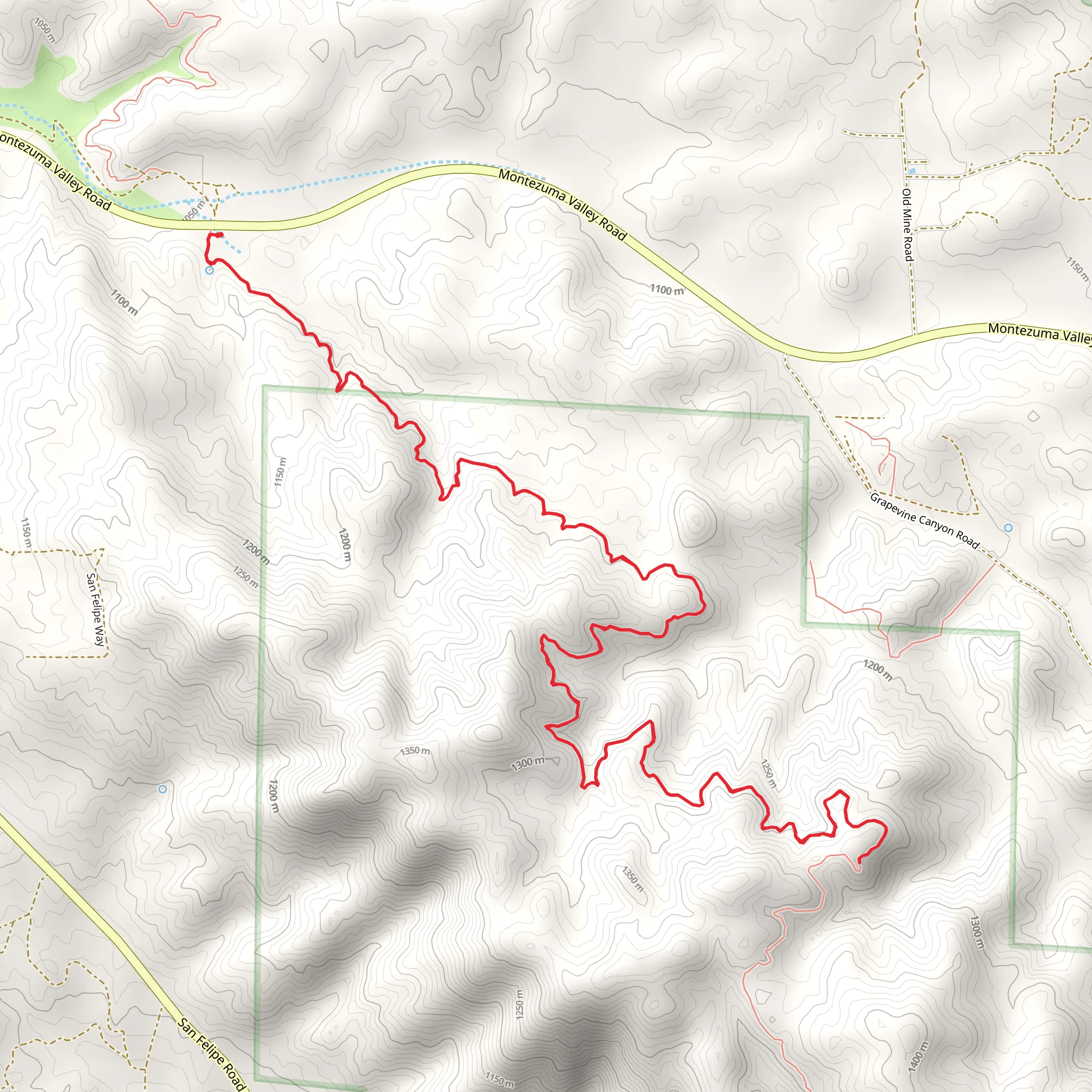 Pacific Crest Trail from Montezuma Valley Road mobile static map