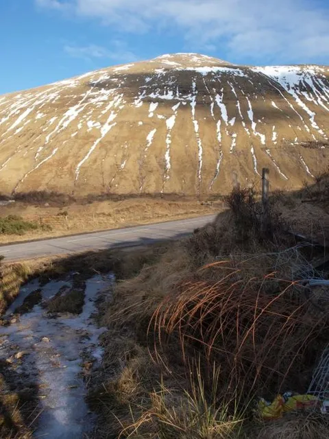 An image depicting the trail Tyndrum's five Peaks Loop and its surrounding area.