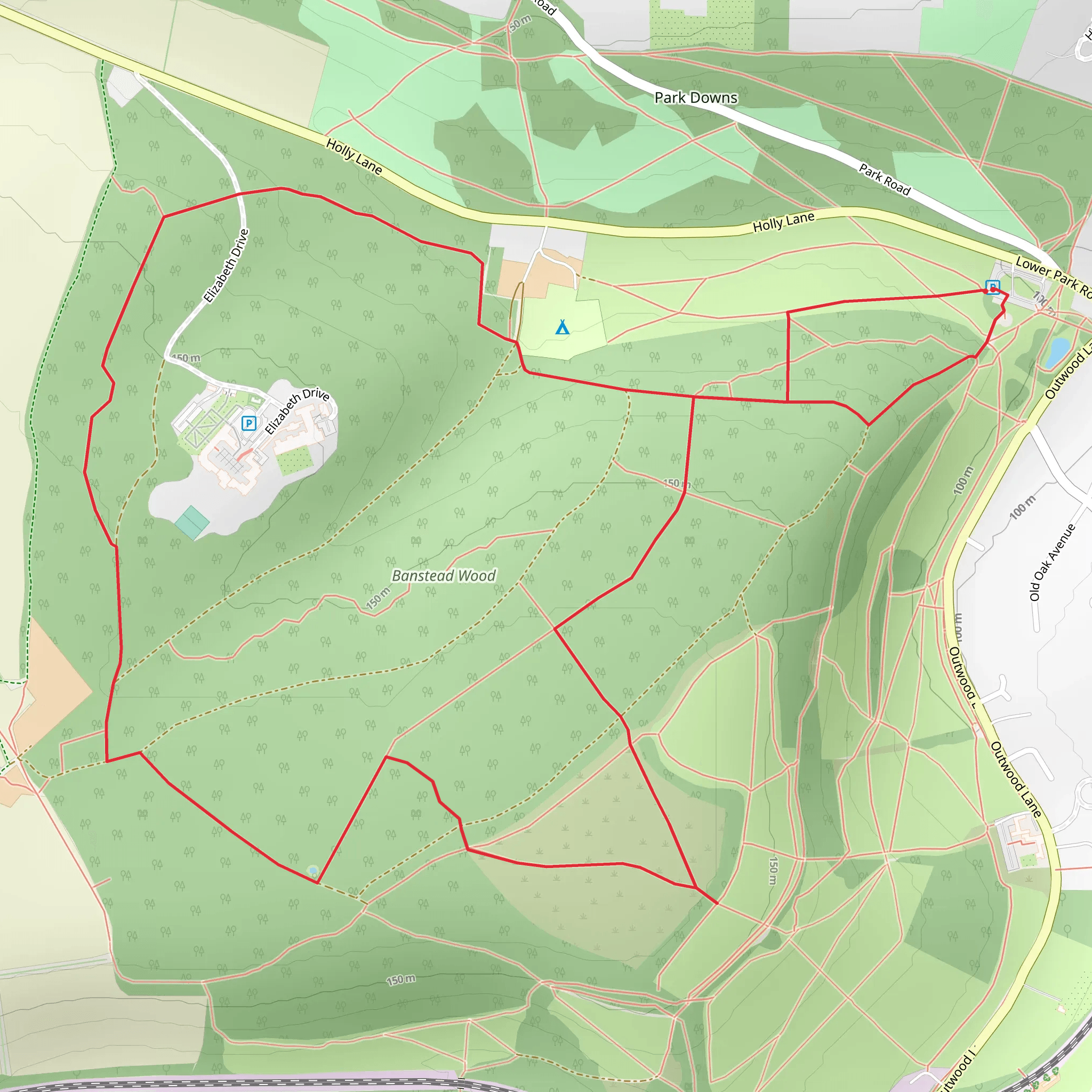 Banstead Wood Loop mobile static map
