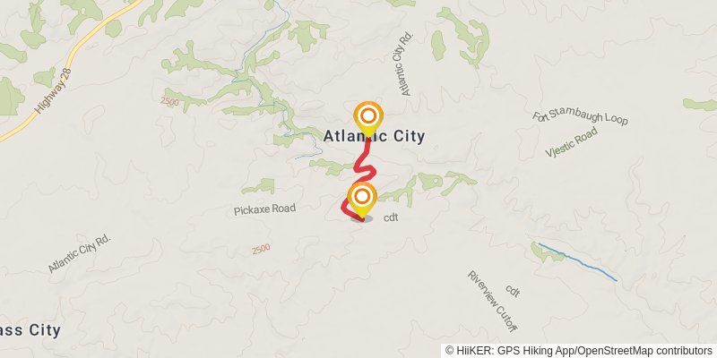 Continental Divide Trail spur 2 Map