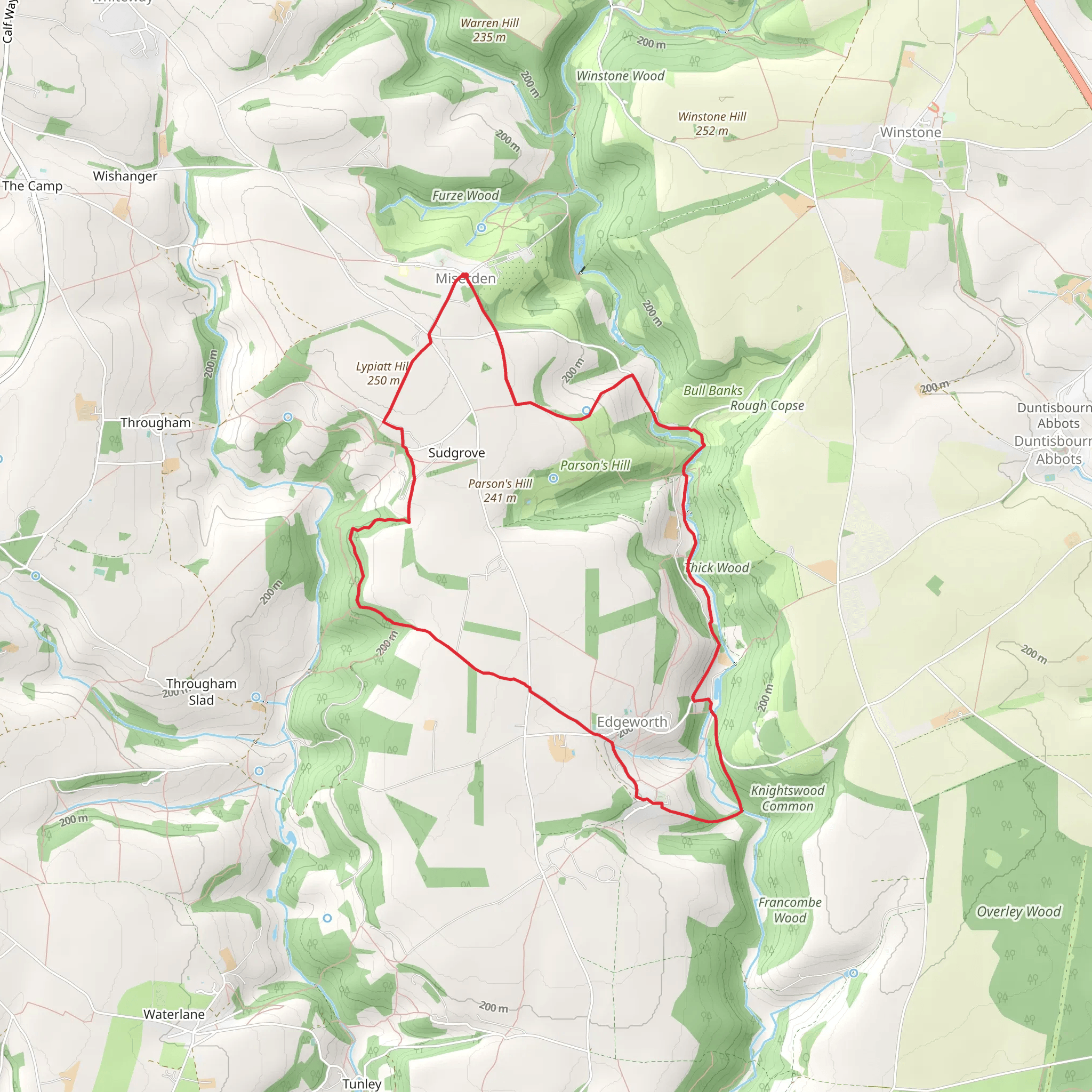 Sudgrove and Edgeworth from Miserden mobile static map