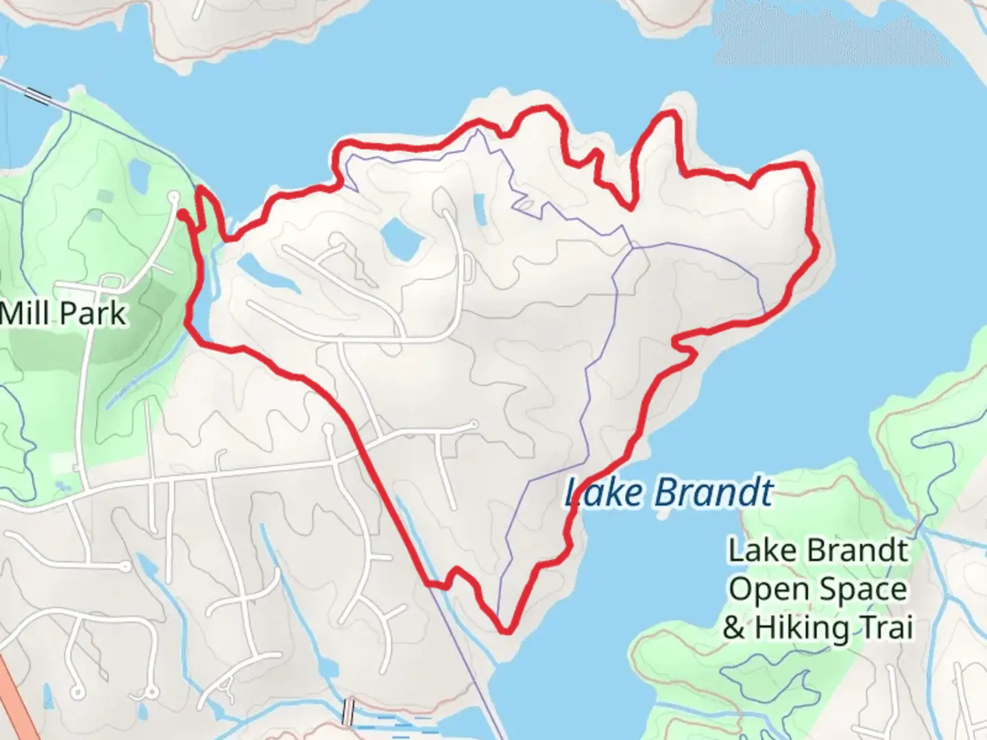 An image depicting the trail Owl's Roost Trail Loop and its surrounding area.