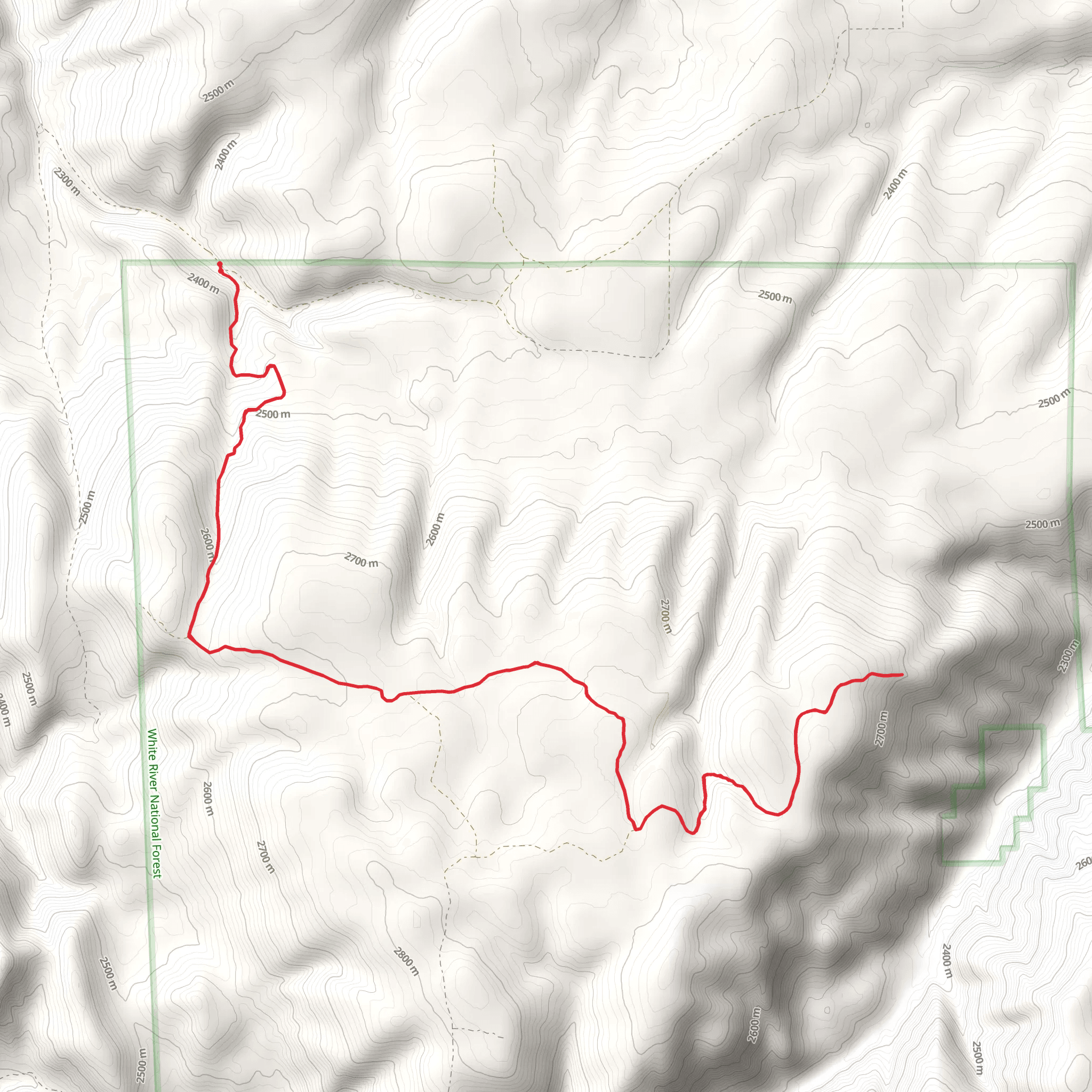West Miller Rim via Hay Flat Trail mobile static map