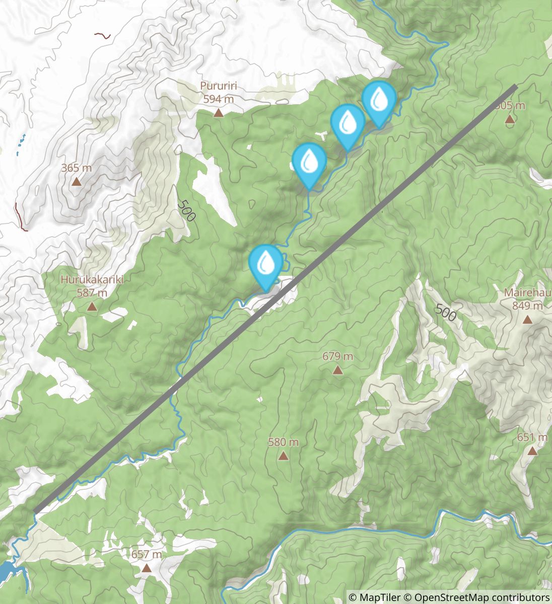 Burtton's Track water map