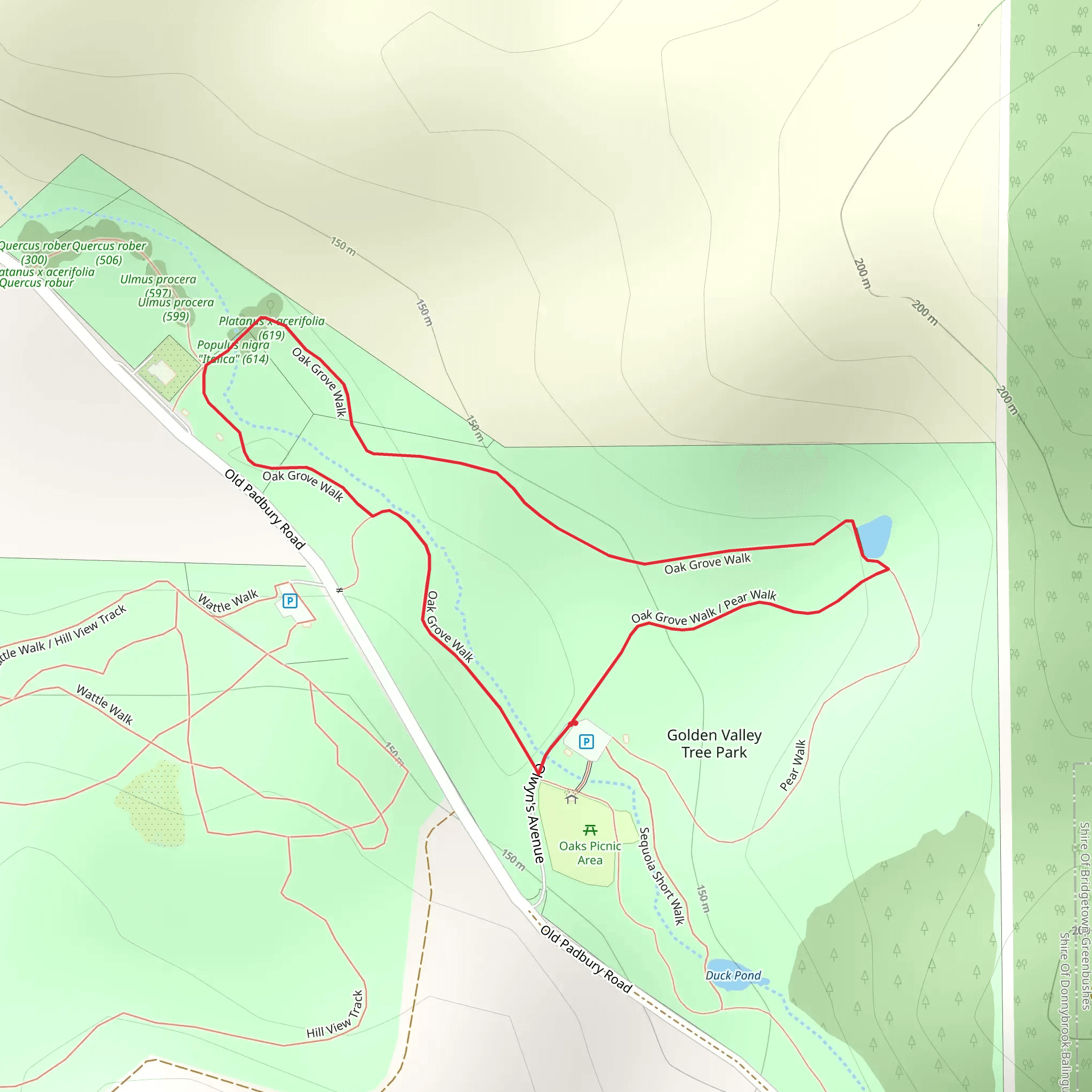 Oak Grove Walk mobile static map