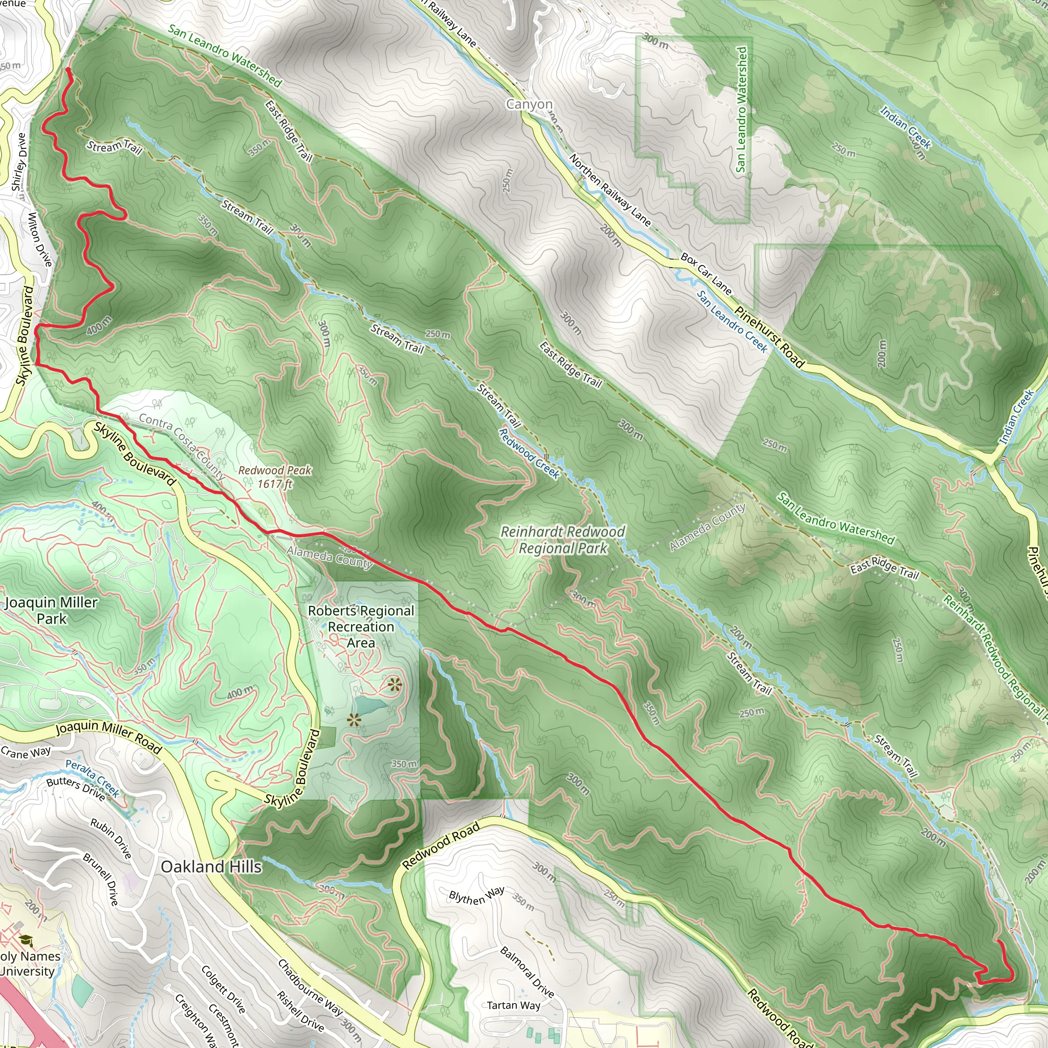 West Ridge Trail mobile static map