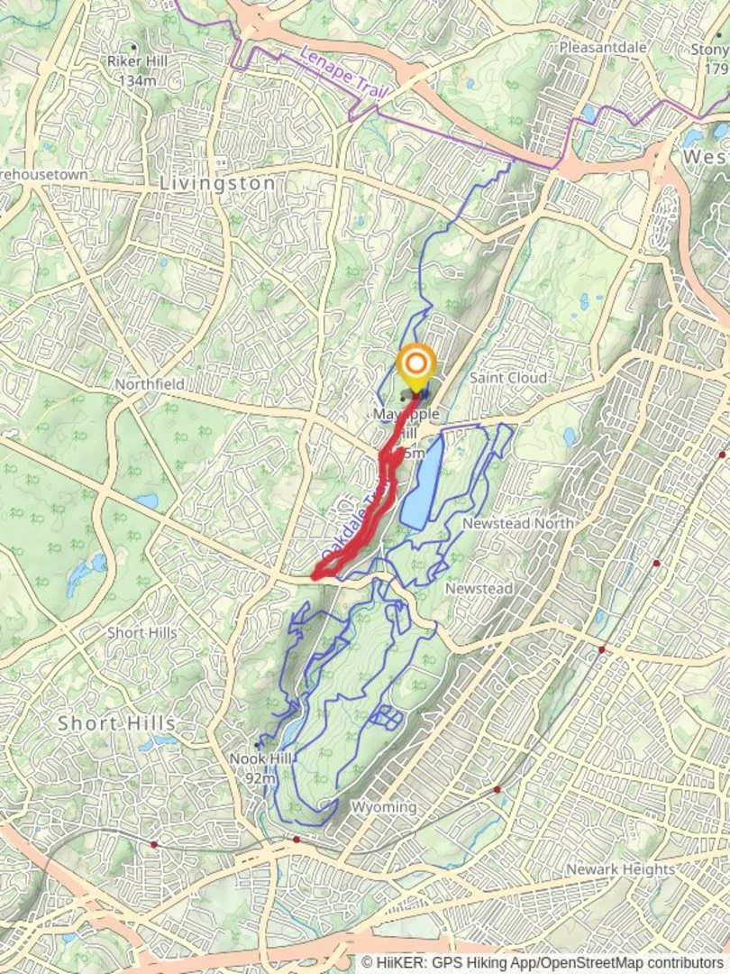 An image depicting the trail Lenape and Oakdale Loop Trail and its surrounding area.