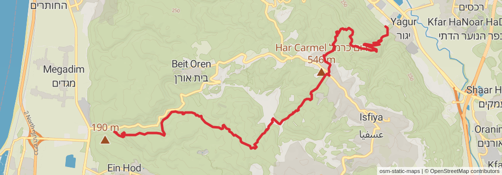 Israel National Trail stage 13 Map