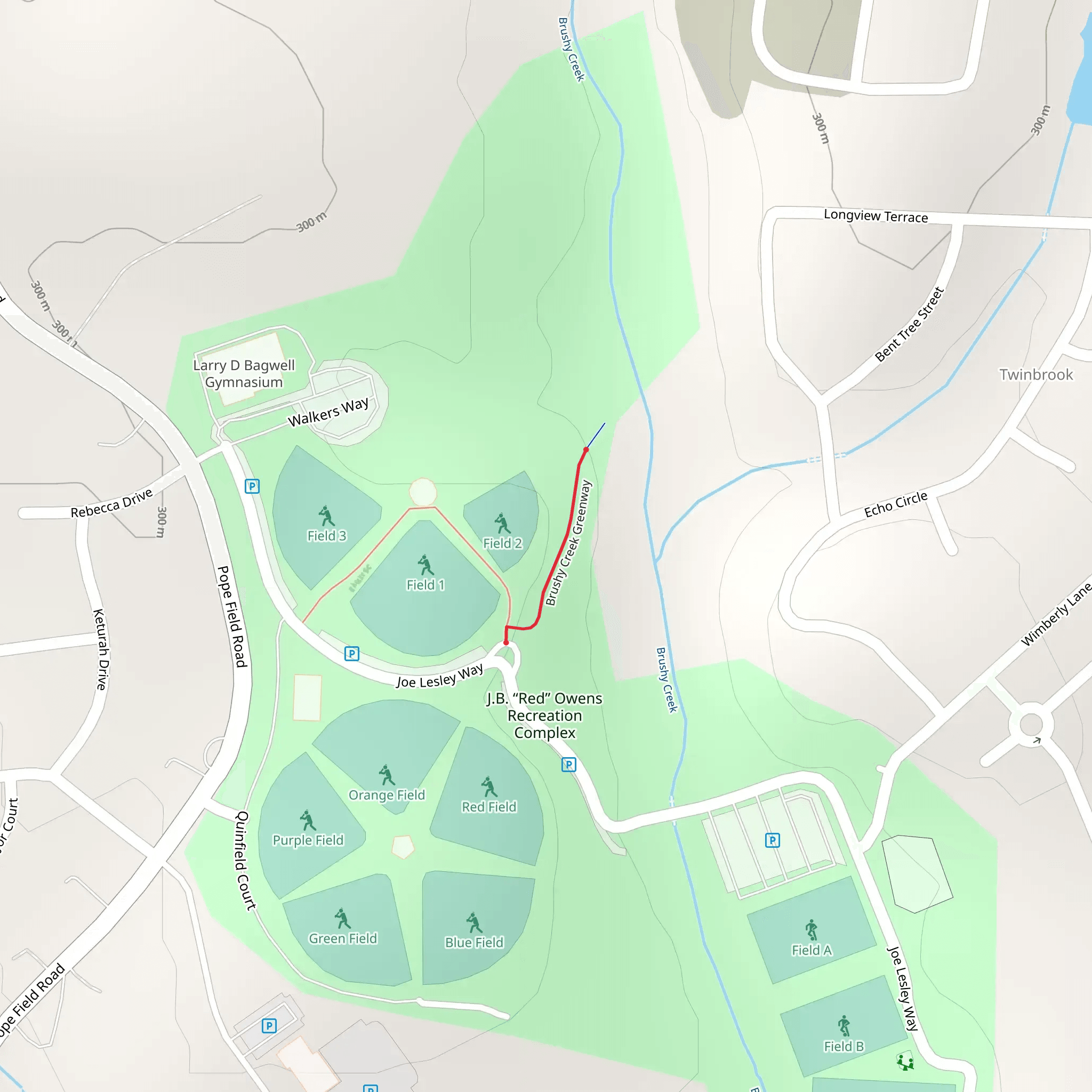 Brushy Creek Greenway mobile static map