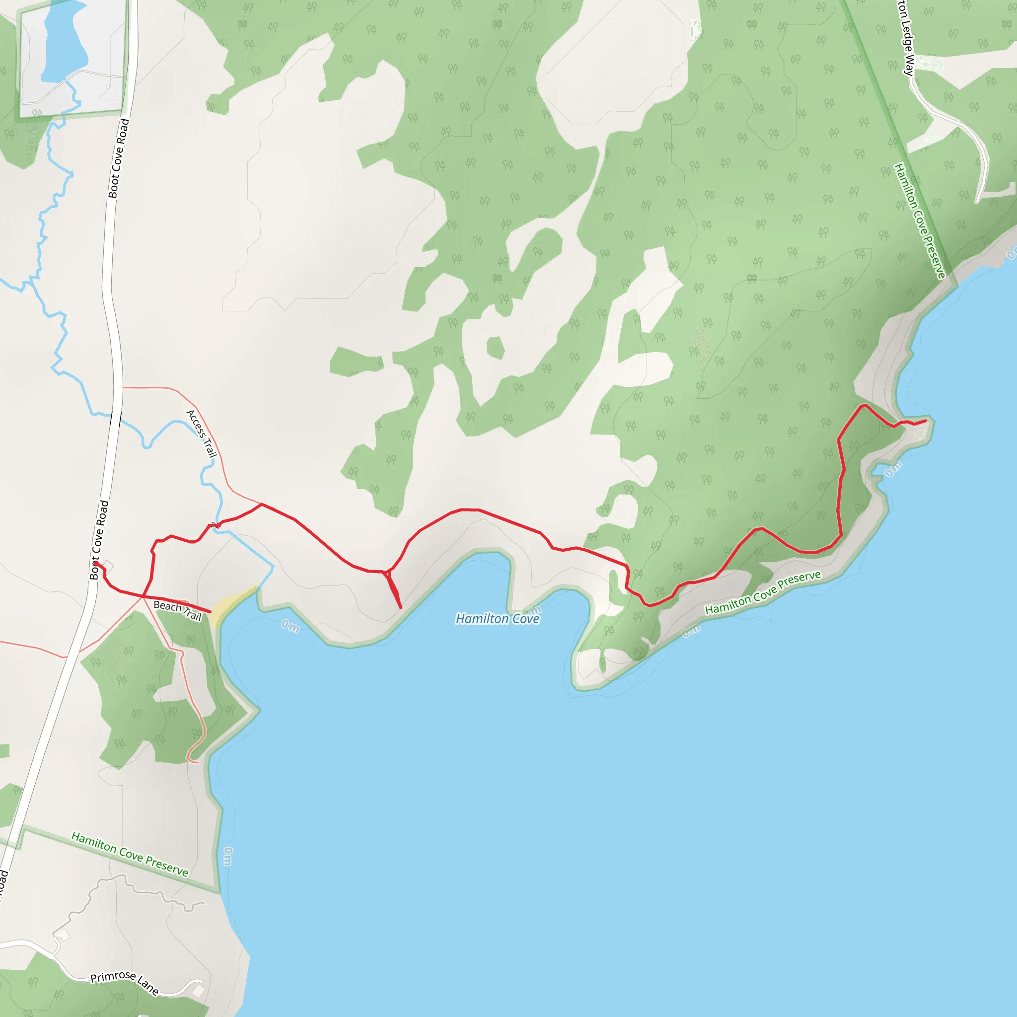 Hamilton Cove Trail mobile static map