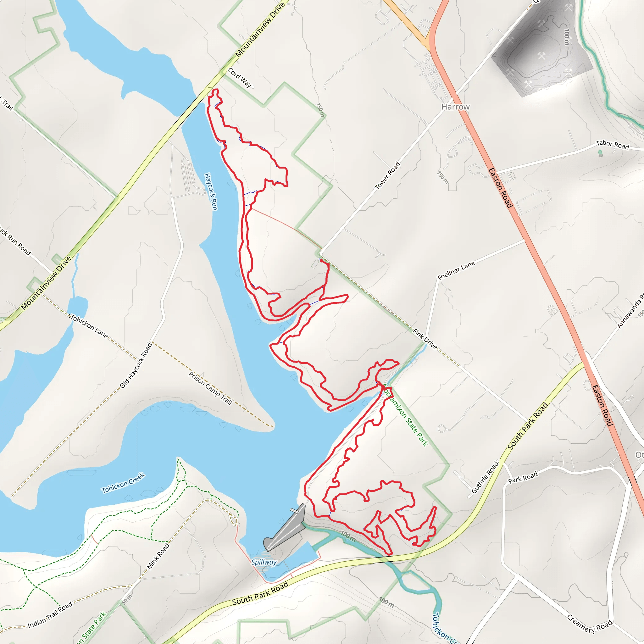 Cold Spot and Haycock Run Loop mobile static map