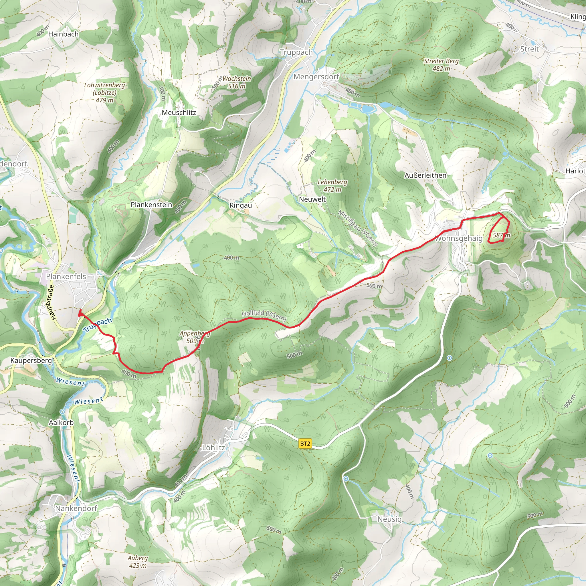 Neuburg via Waischenfeld Wohnsgehaig mobile static map