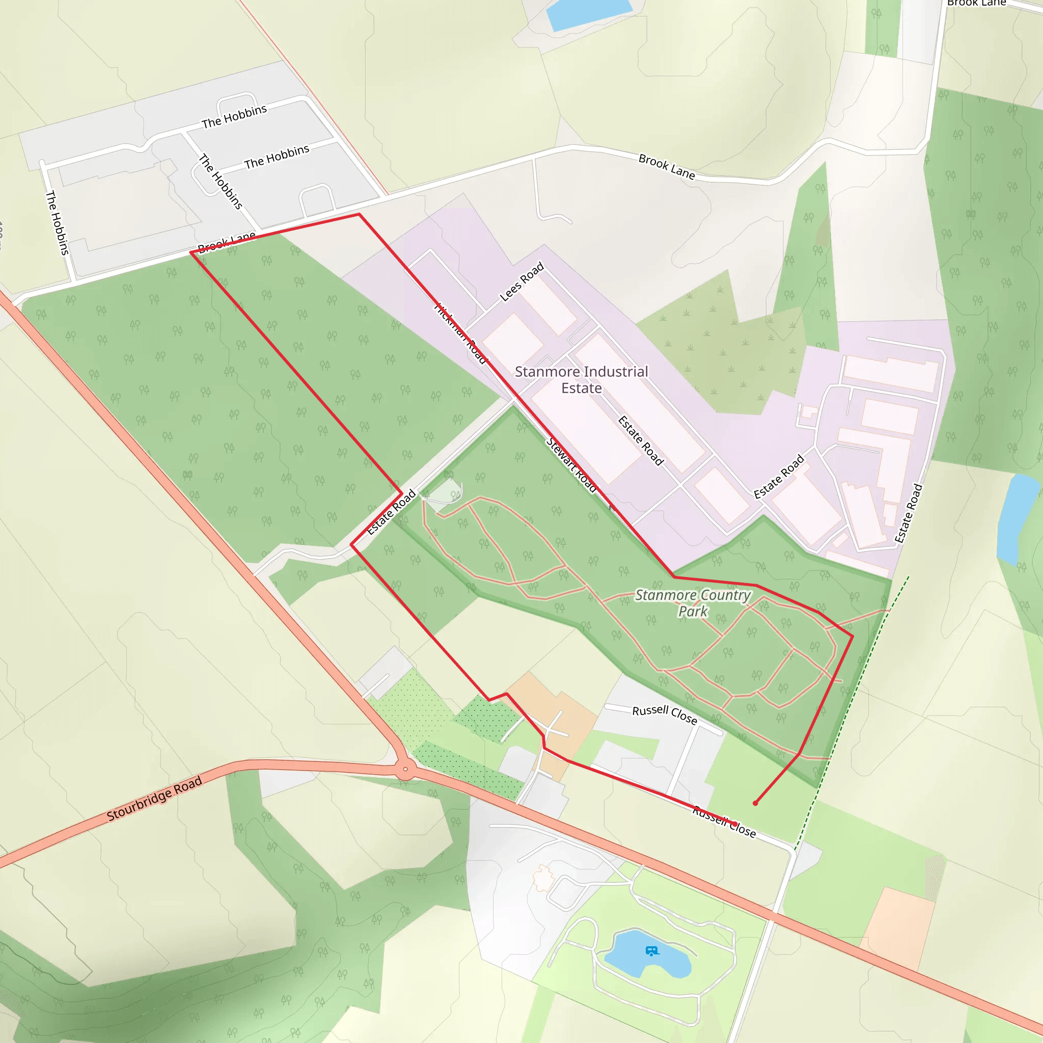 Stanmore Country Park Shropshire mobile static map