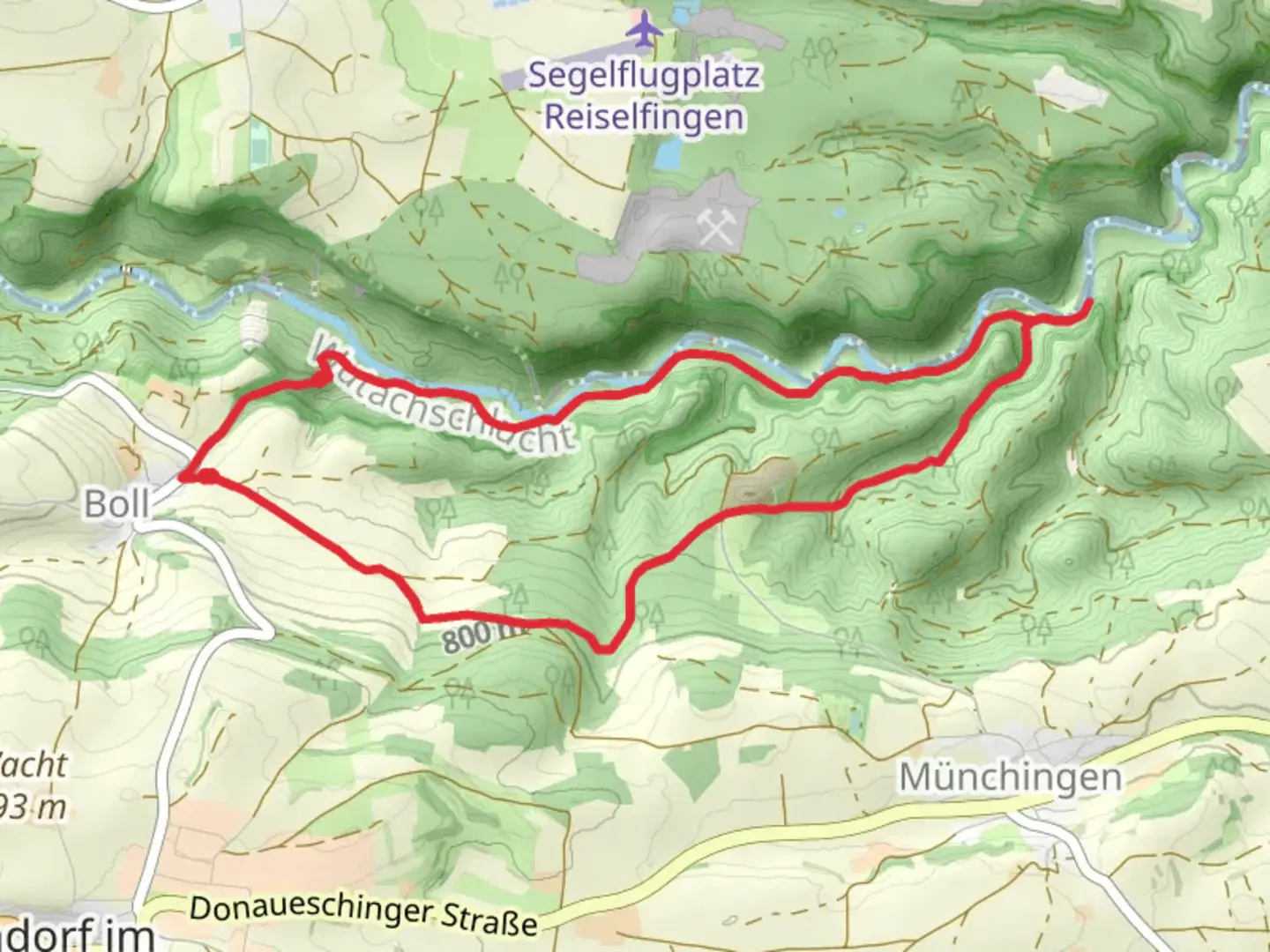 An image depicting the trail Felsenweiher via Rettungssektor M and its surrounding area.