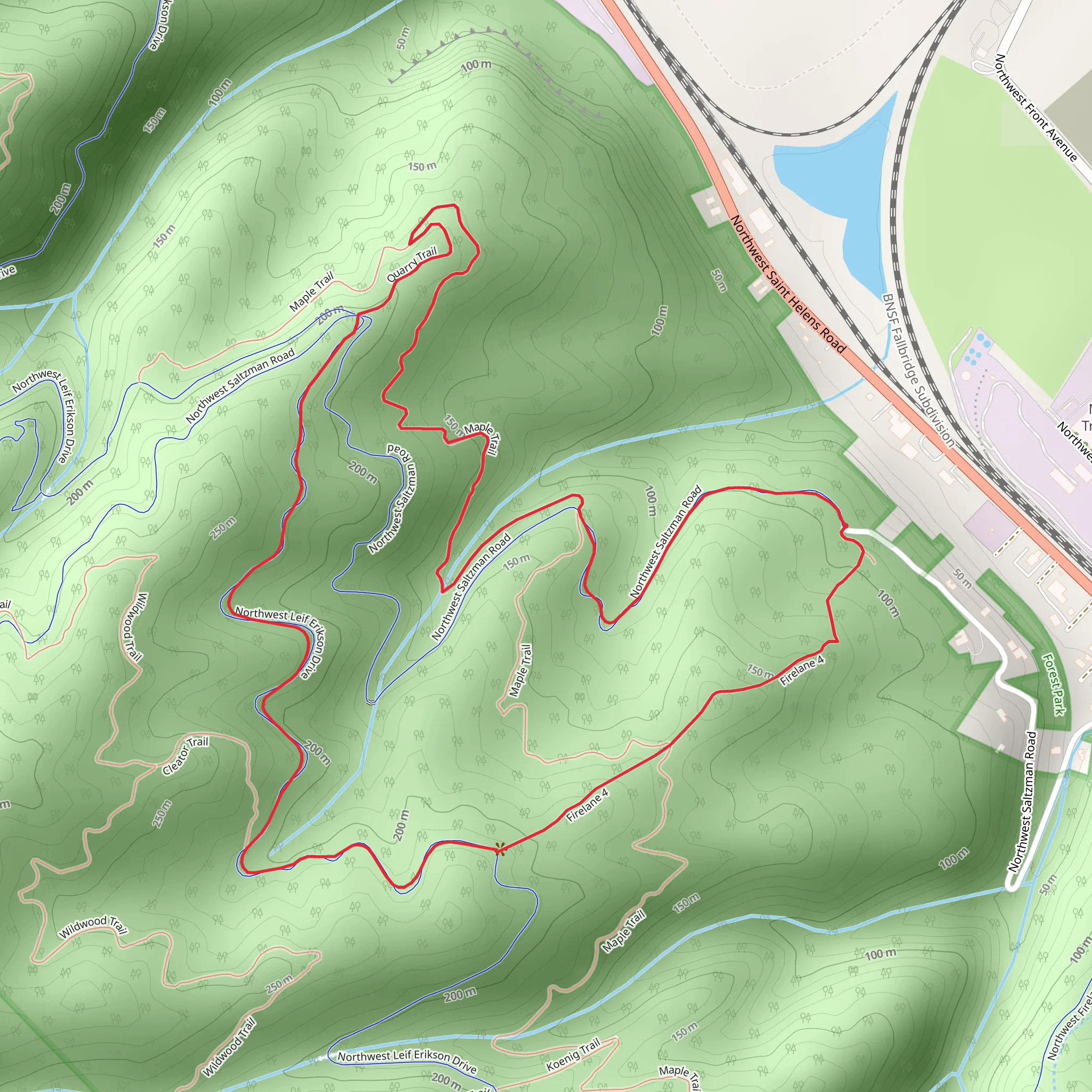 Firelane 4, Northwest Leif Erikson Drive and Maple Loop Trail mobile static map