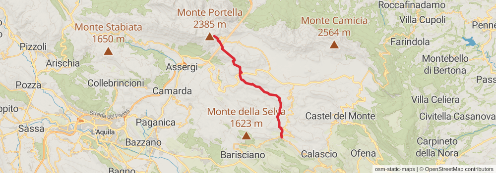Sentiero Italia - Apennines Section stage 55 Map