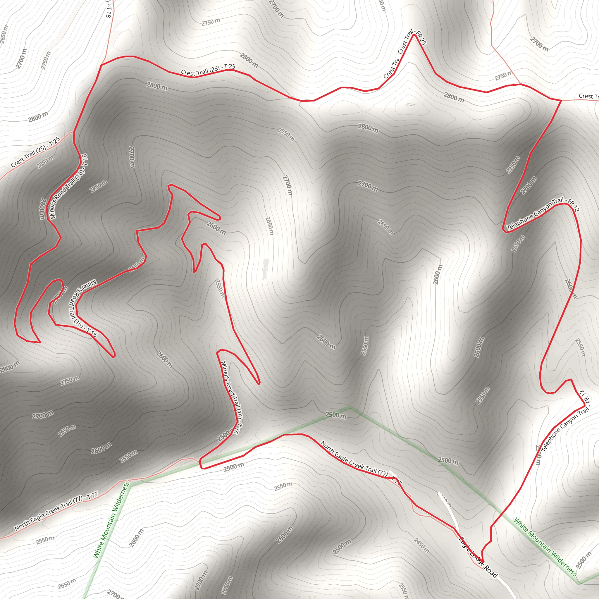 Telephone Canyon Loop Trail mobile static map