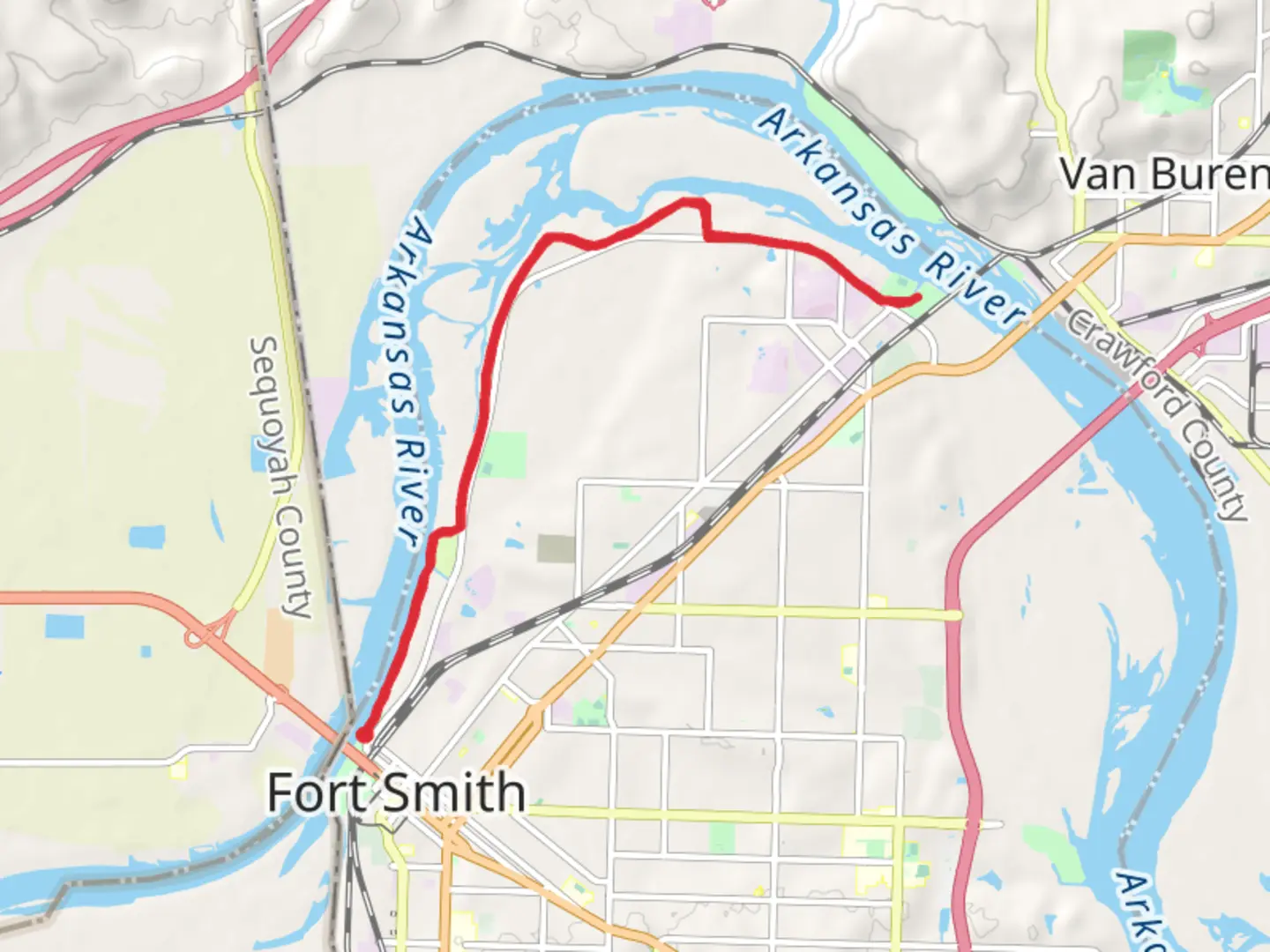 An image depicting the trail Greg Smith River and Rice Carden Trail and its surrounding area.