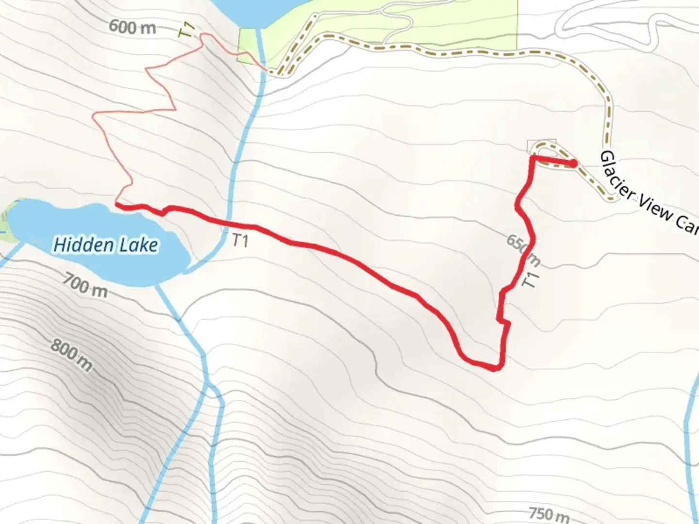 An image depicting the trail Hidden Lake Trail and its surrounding area.