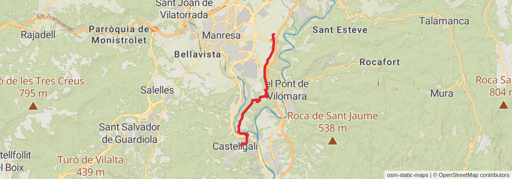 GR 151 Caminos del Obispo y Abad Oliva stage 2 Map