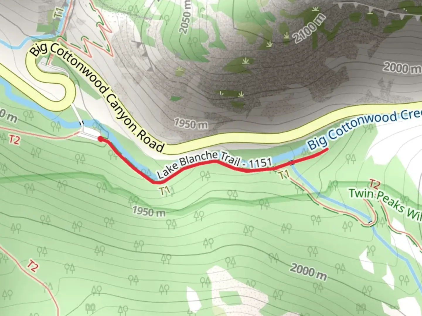 An image depicting the trail Lake Blanche Trail - Short and its surrounding area.