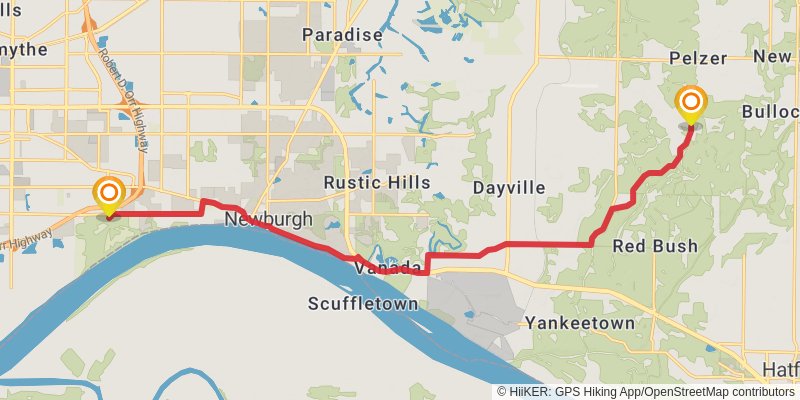 American Discovery Trail South Route - Indiana stage 26 Map