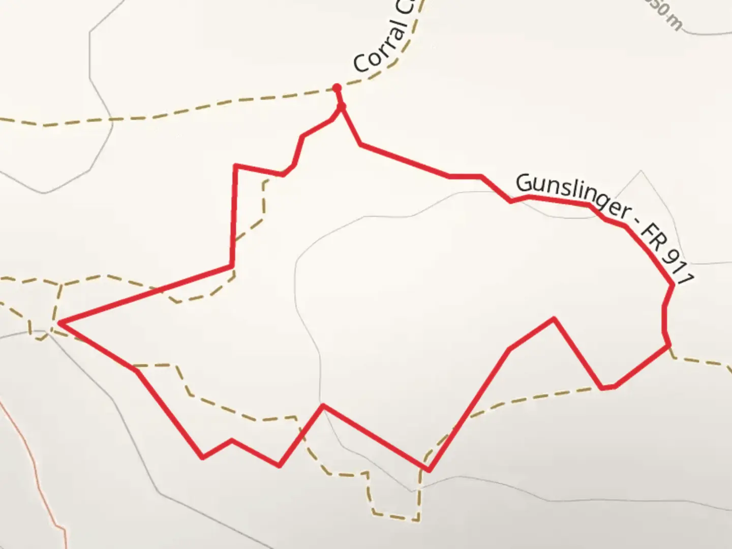 An image depicting the trail Gunslinger Loop A Trail and its surrounding area.