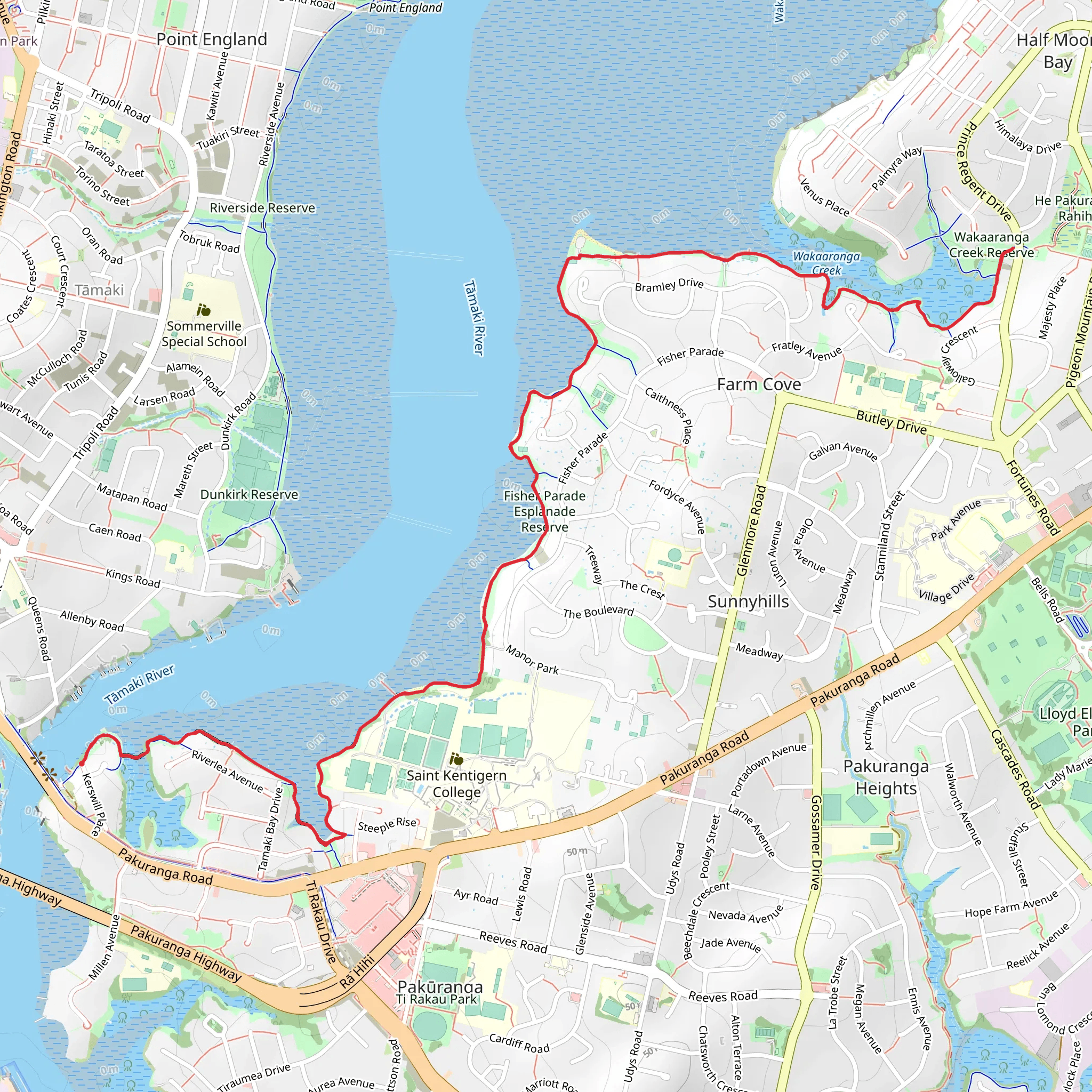 Pakuranga Rotary Path mobile static map
