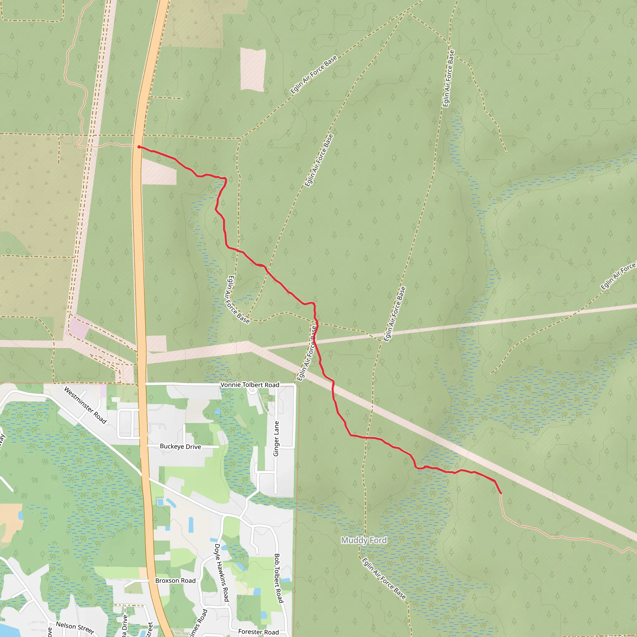 Muddy Ford via Florida Trail mobile static map