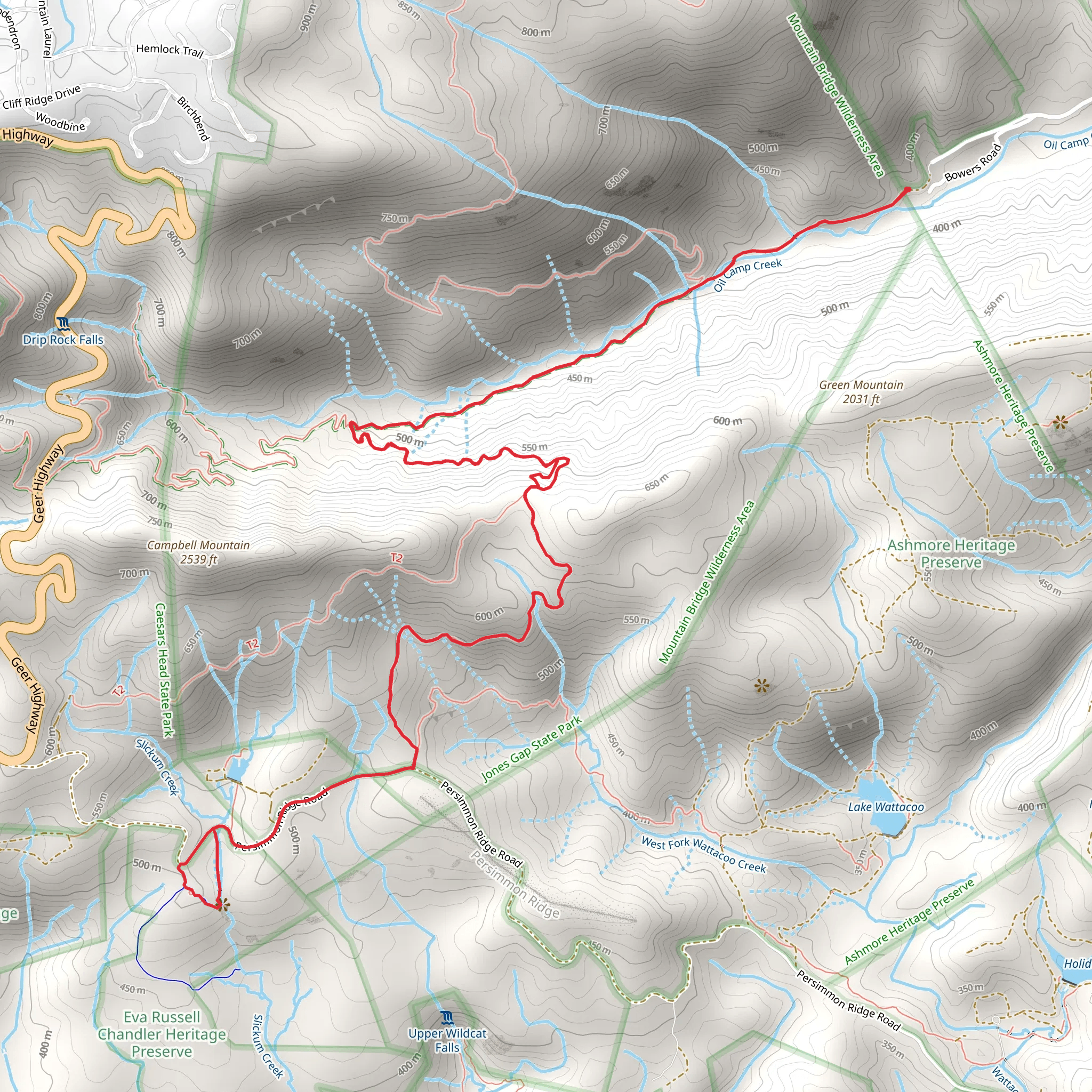 Pinnacle Pass and Mountain Bridge Passage Trail mobile static map