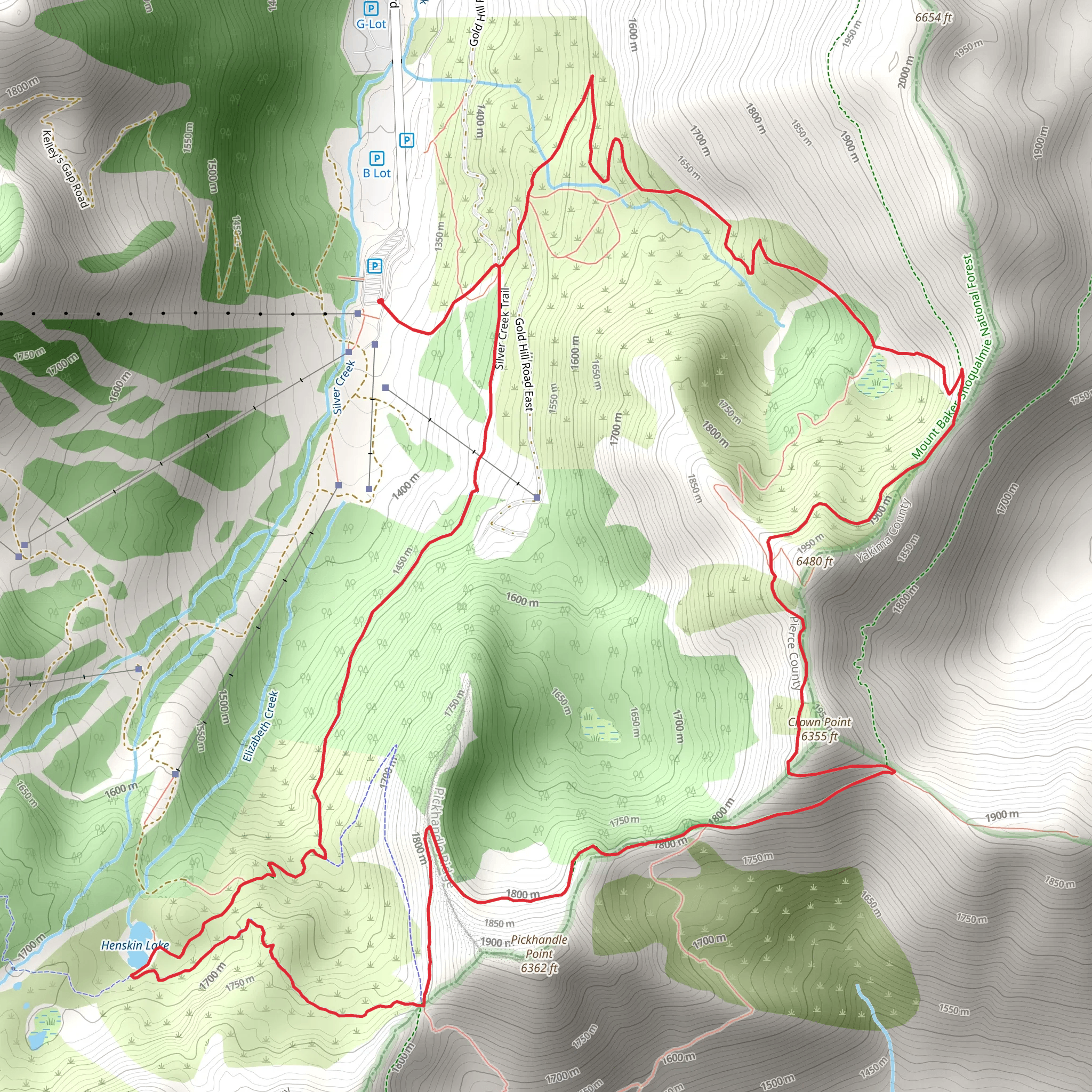 Silver Creek Trail and Crown Point Loop mobile static map