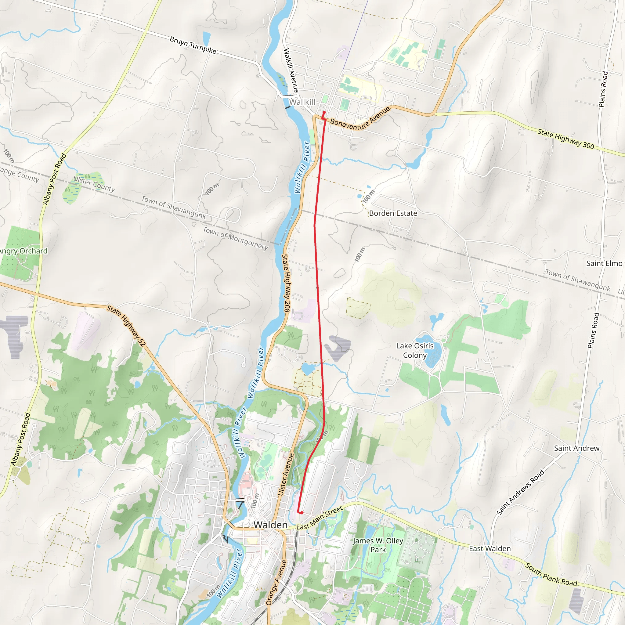 Walden-Walkill Rail Trail mobile static map