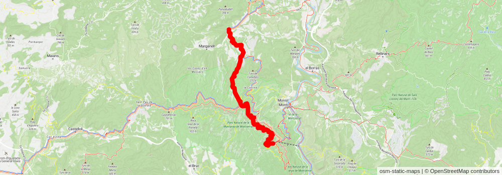 GR 4 Puigcerdà- Montserrat stage 10 Map