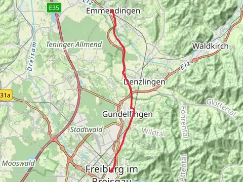 Freiburg Hauptbahnhof to Emmendingen Walk