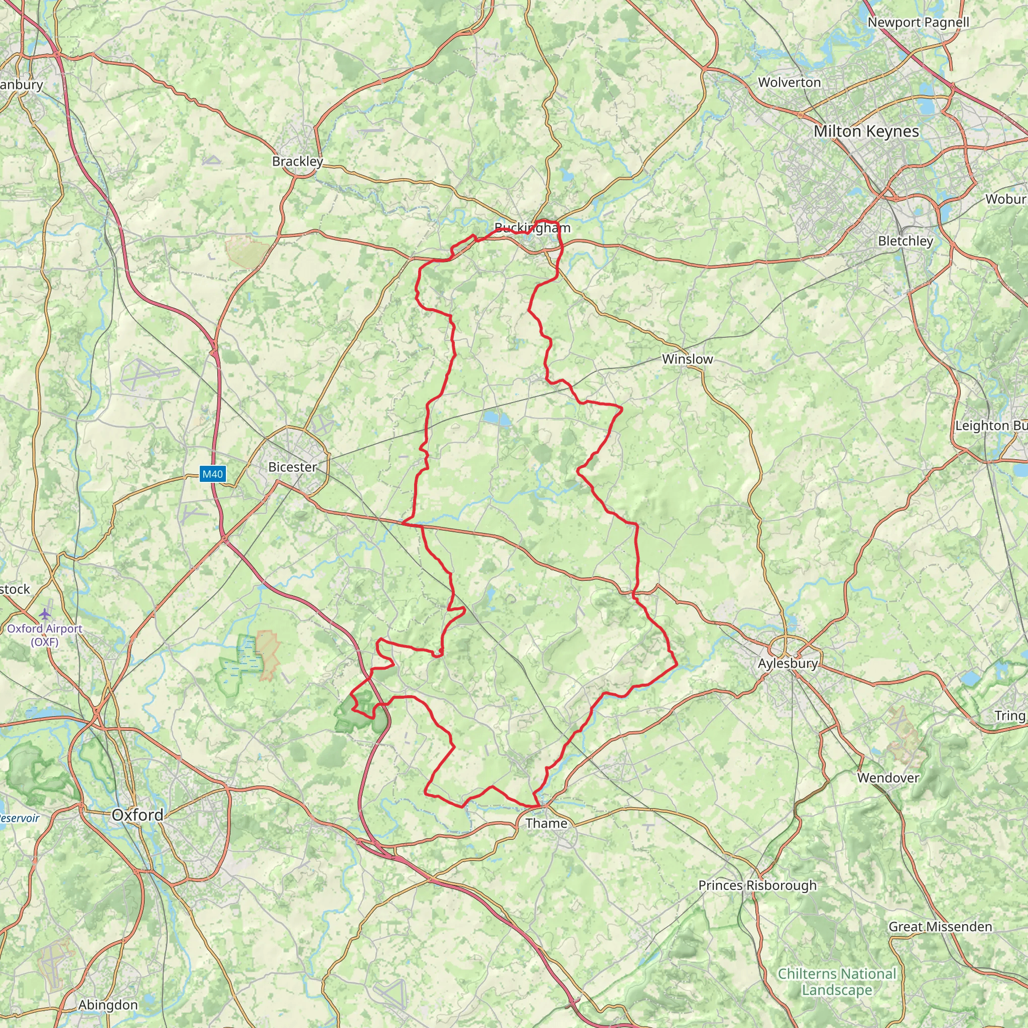 Bernwood Jubilee Way mobile static map