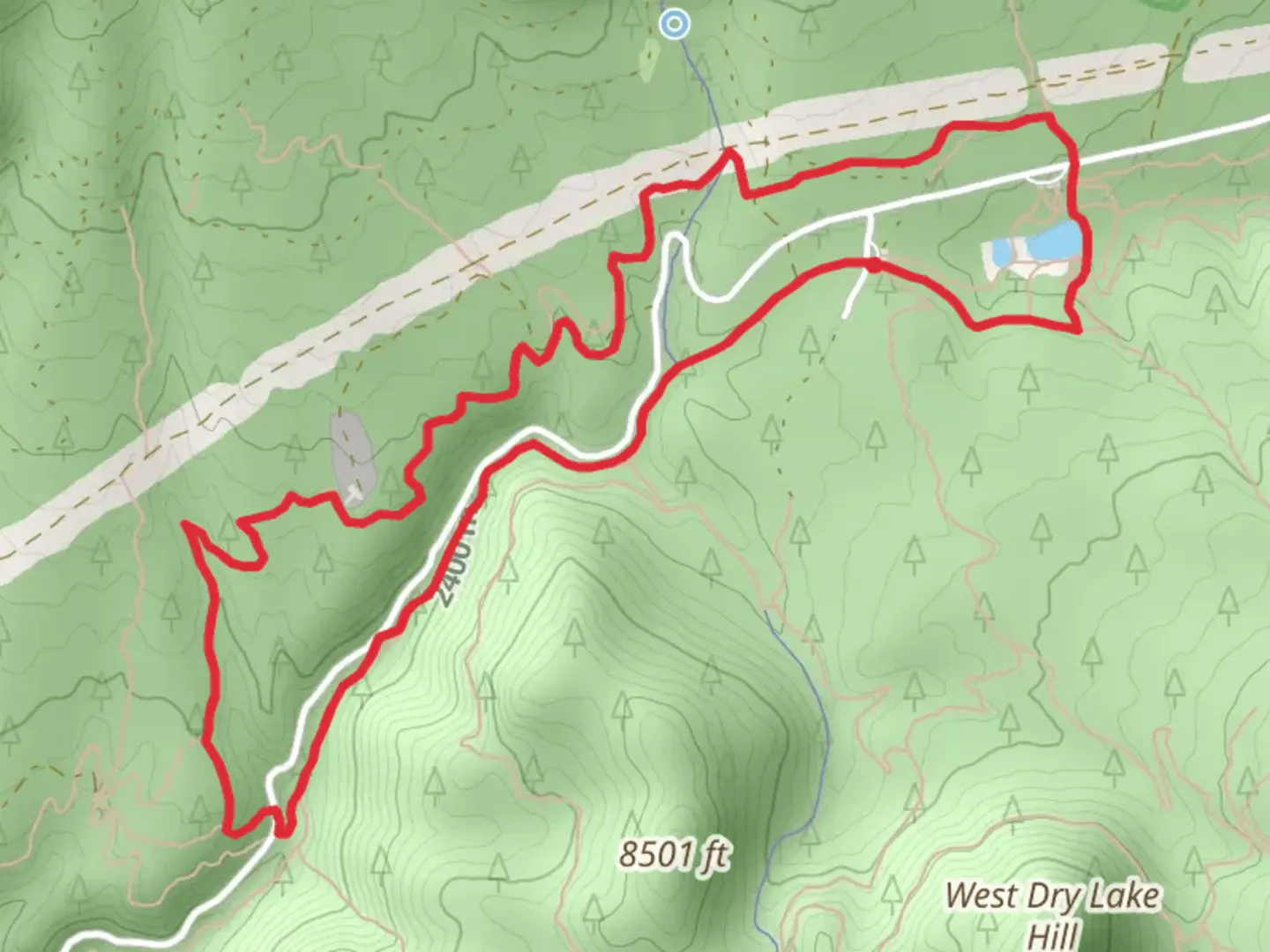 An image depicting the trail Sunset Trail, Schultz Tank Trail and Arizona Trail-Fort Valley Loop and its surrounding area.