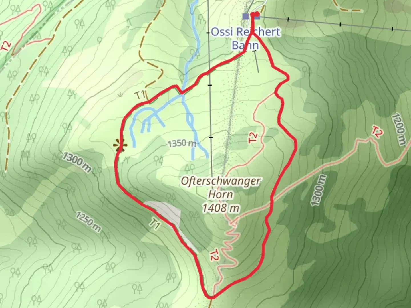 An image depicting the trail Ofterschwanger Horn Circle and its surrounding area.
