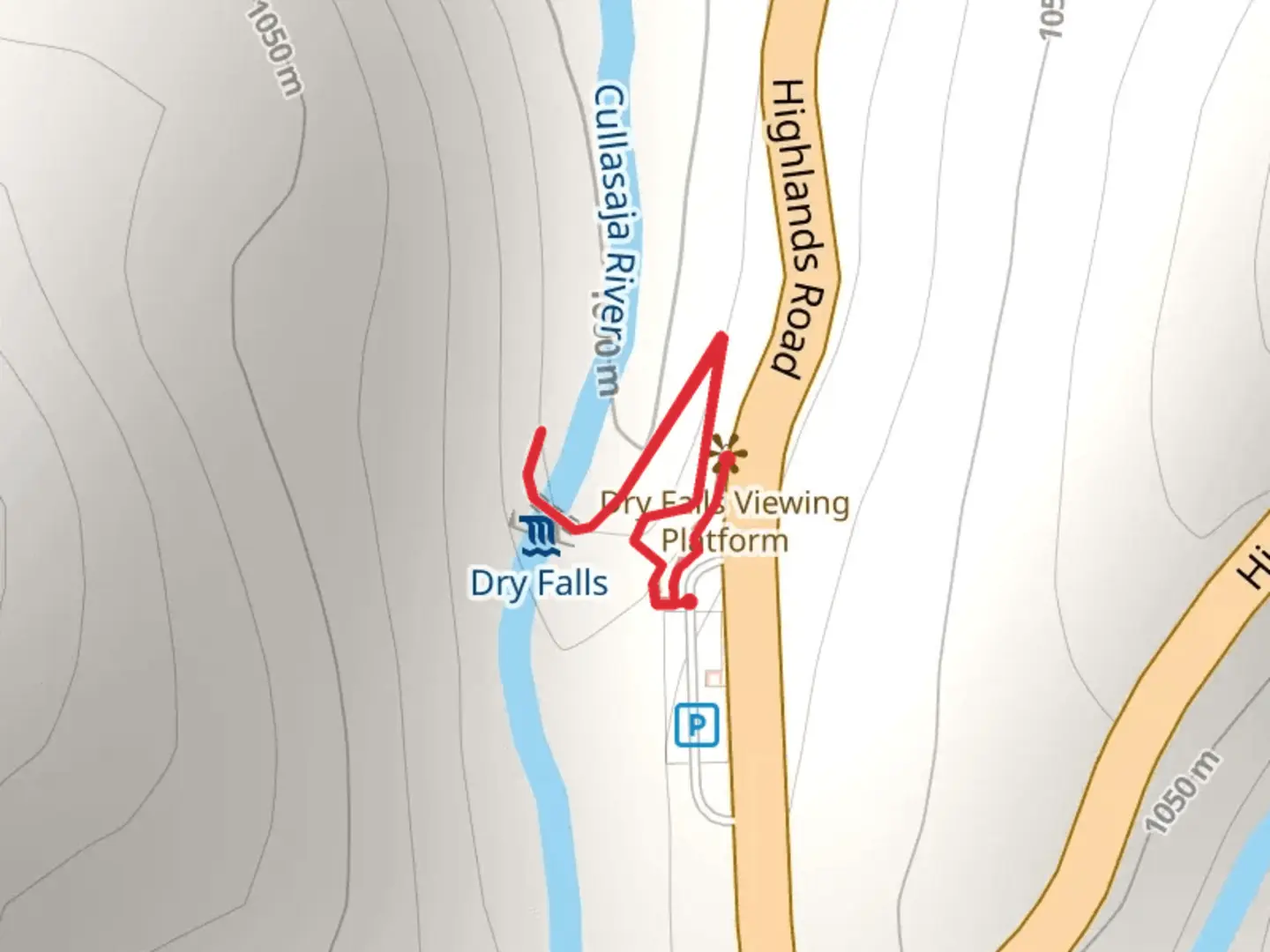 An image depicting the trail Highlands Road and its surrounding area.