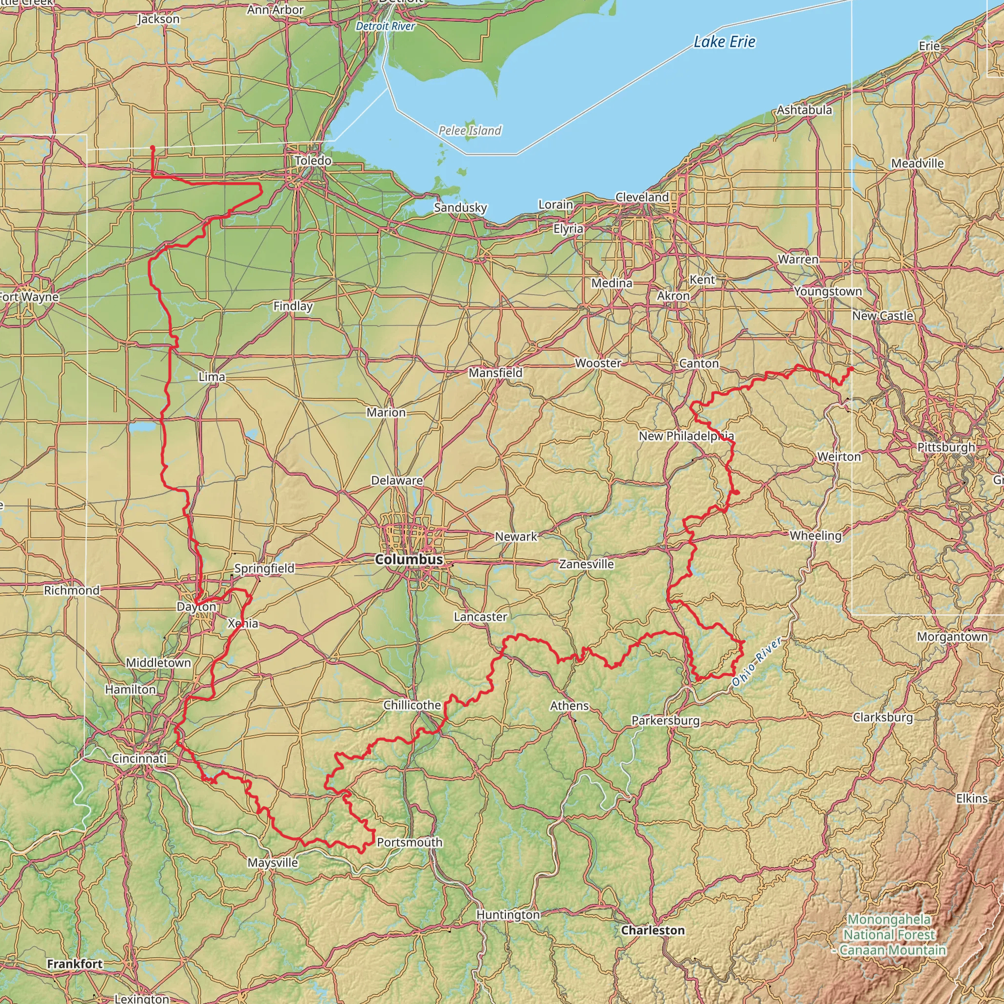 North Country Trail - Ohio mobile static map