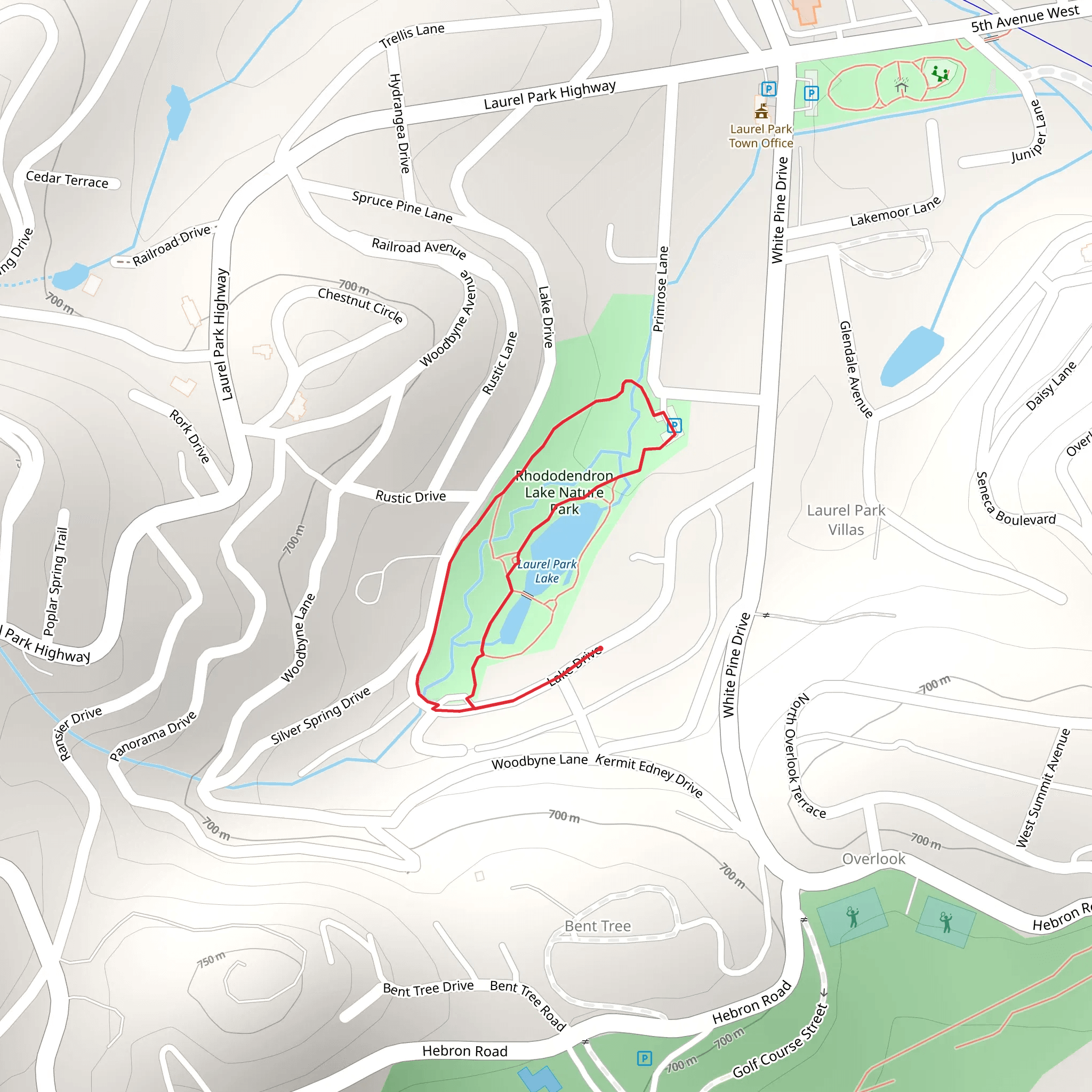 Rhododendron Lake Nature Park Loop mobile static map