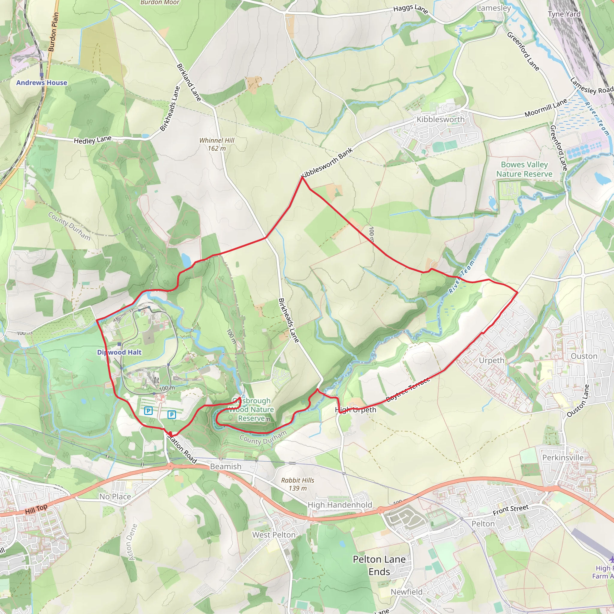 Beamish North Loop mobile static map