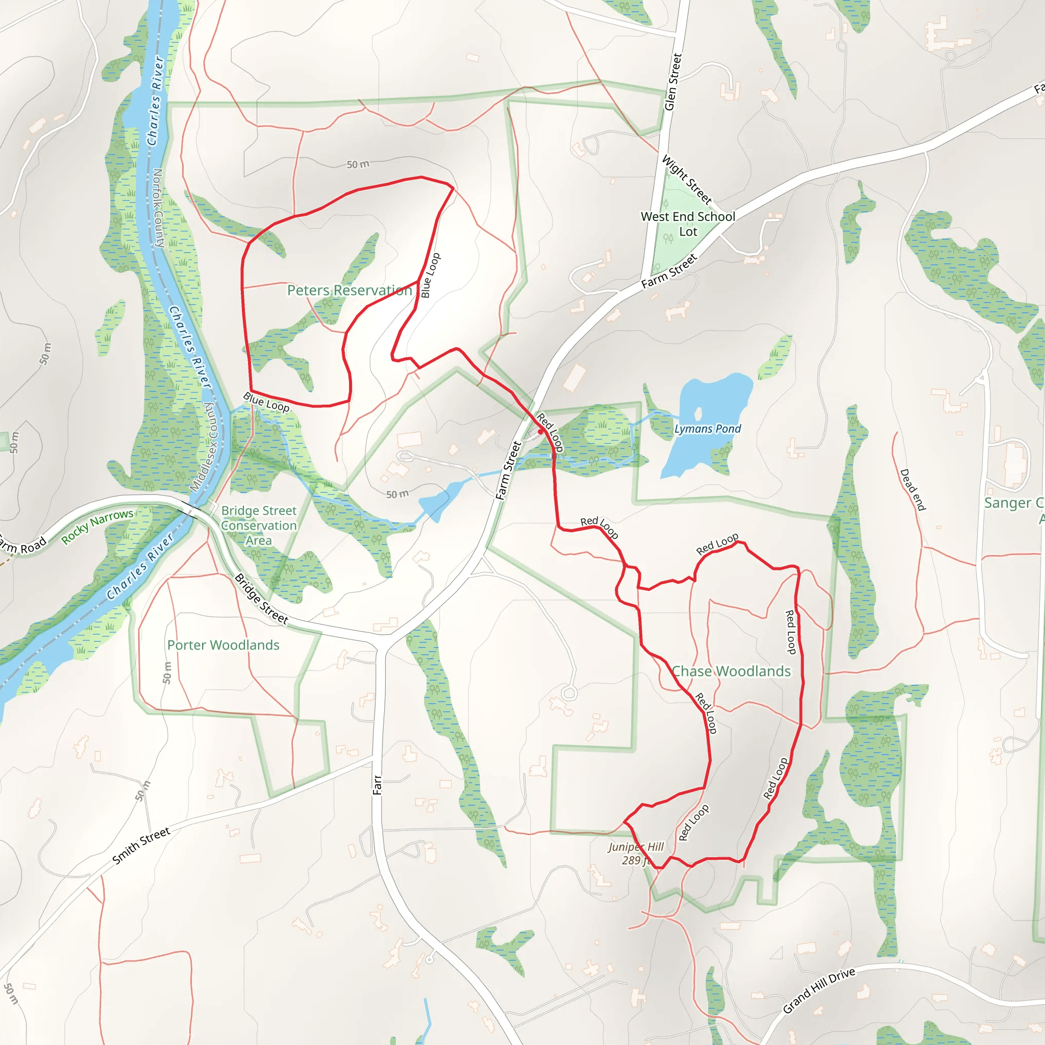 Chase Woodlands Loop mobile static map