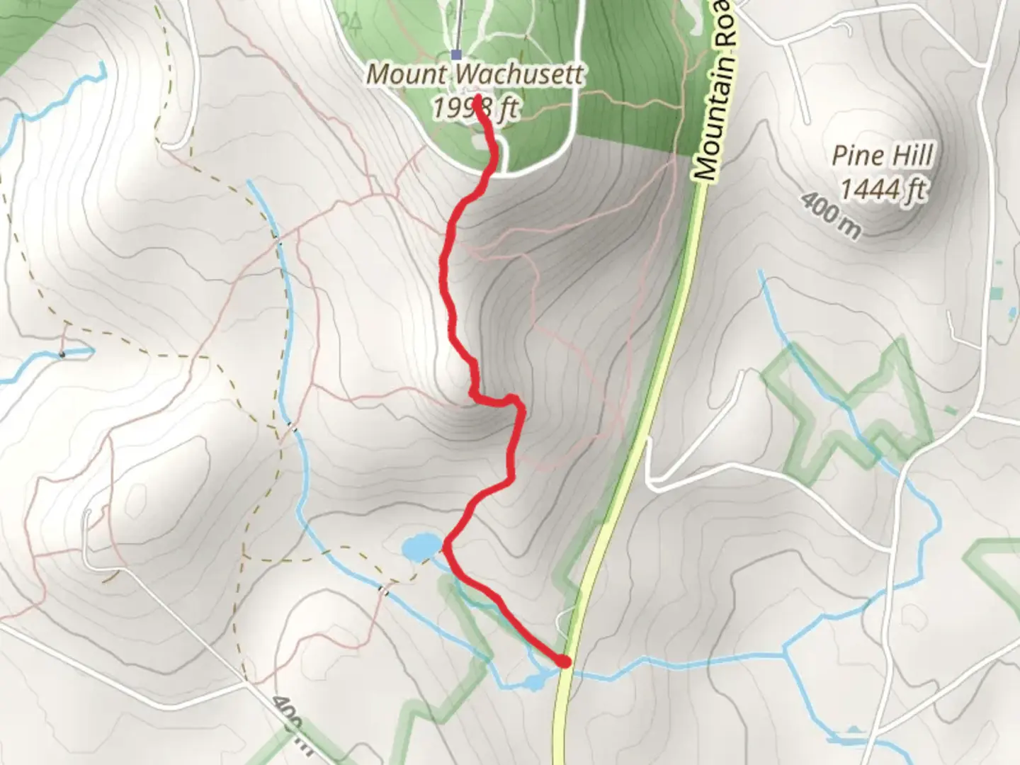 An image depicting the trail Wachusett Mountain and its surrounding area.