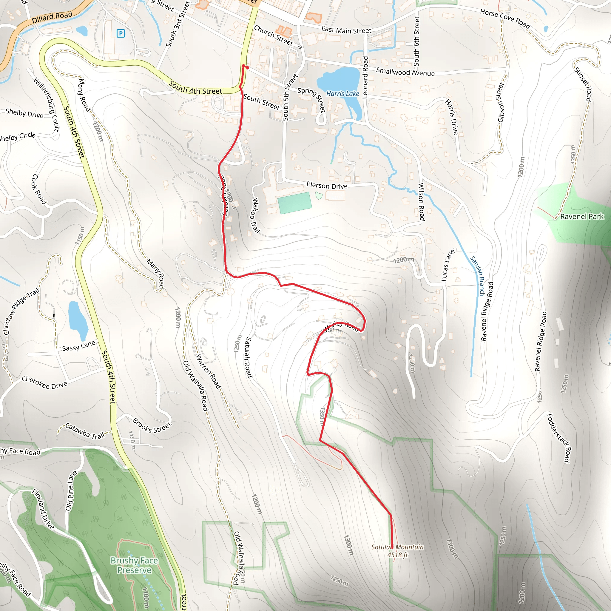 Satulah Mountain mobile static map